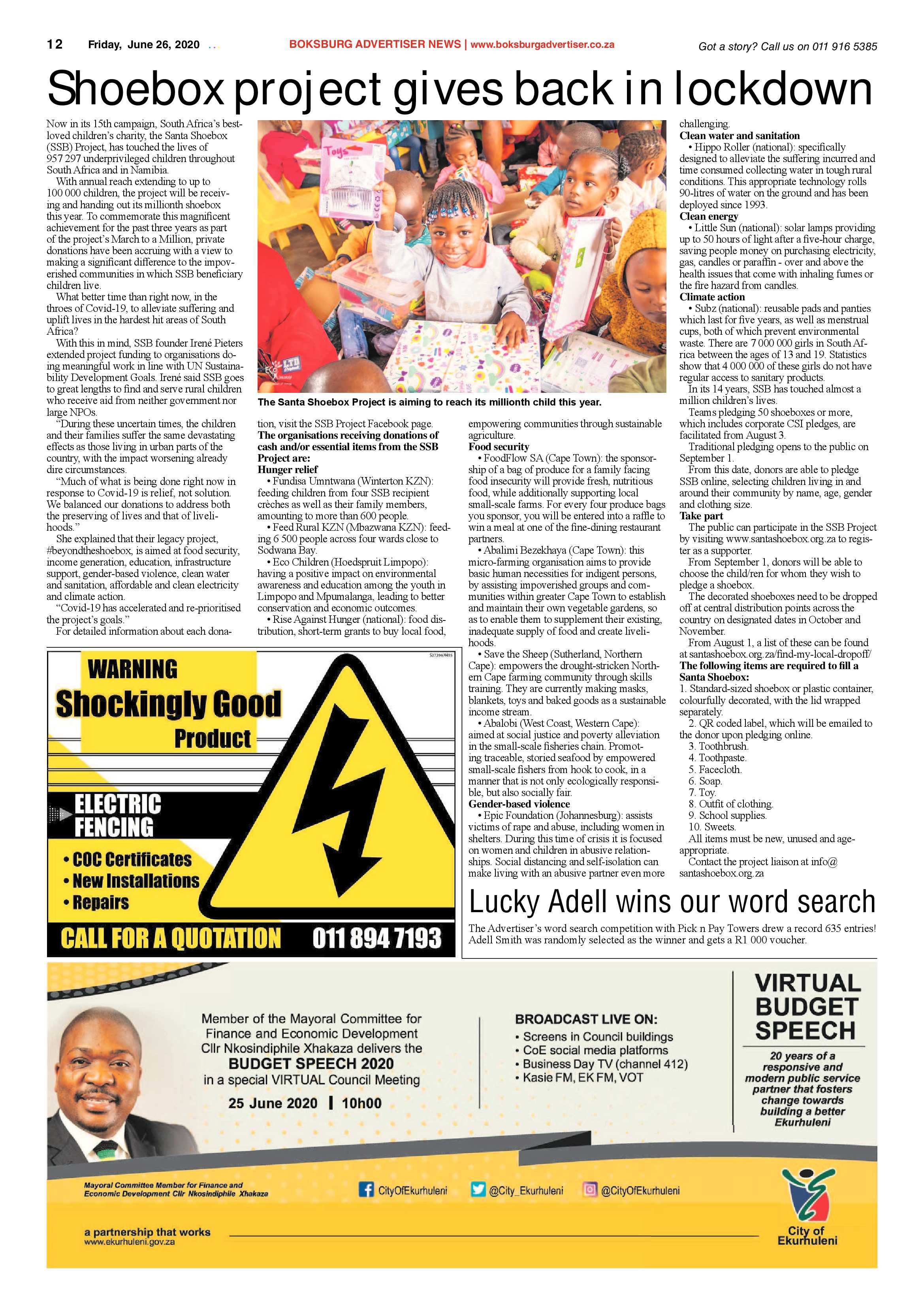 Boksburg Advertiser 23 June 2020 page 12
