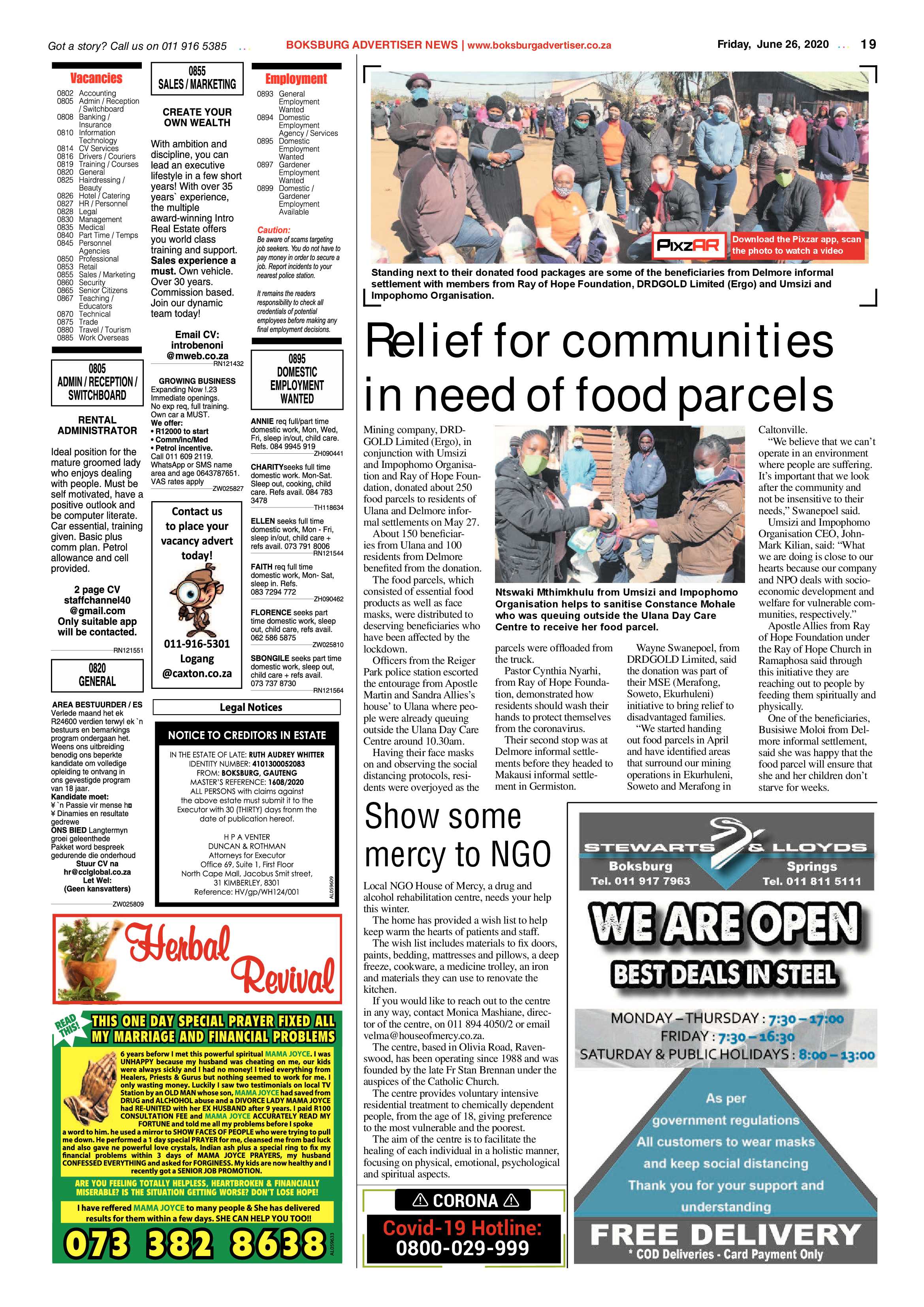 Boksburg Advertiser 23 June 2020 page 19