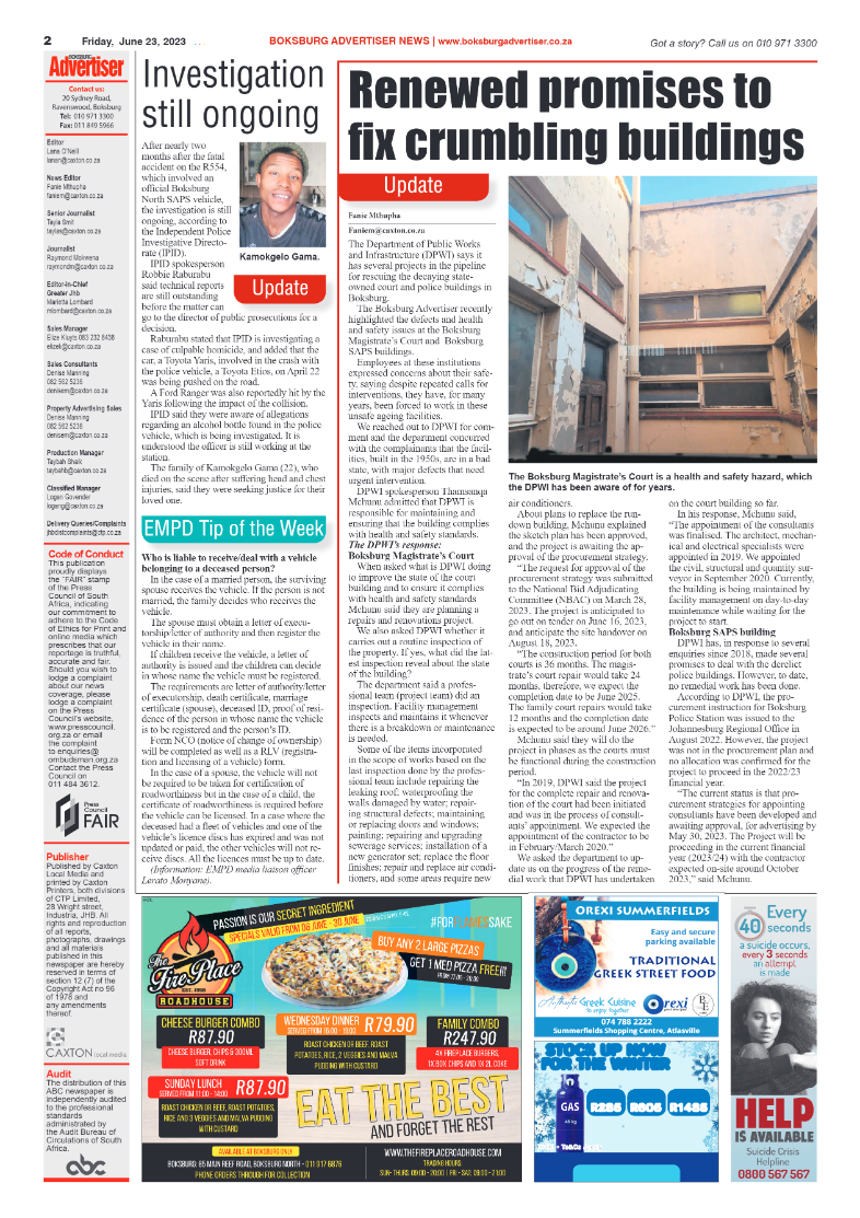 Boksburg Advertiser 23 June 2023 page 2