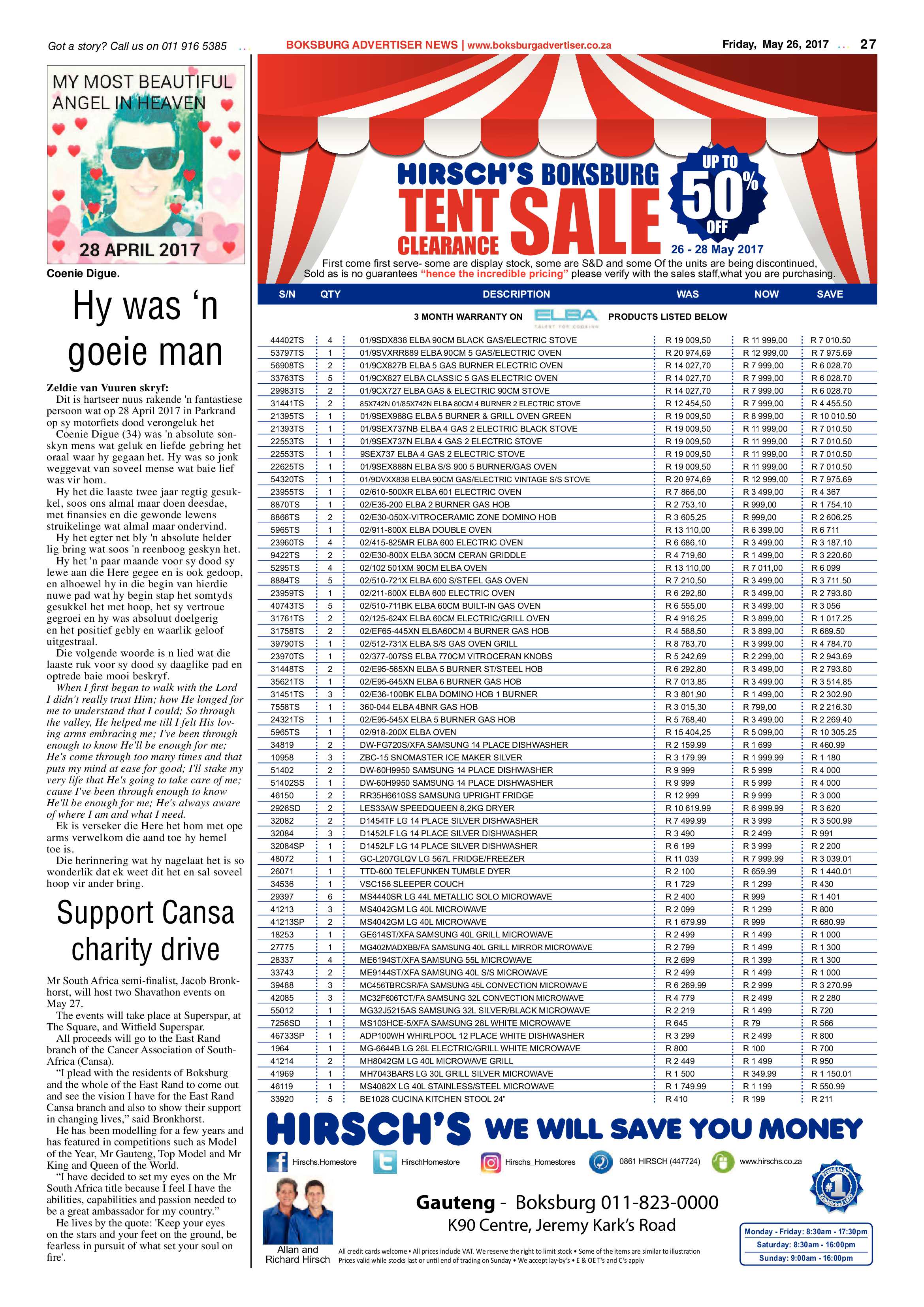 Boksburg Advertiser 23 May 2017 page 27