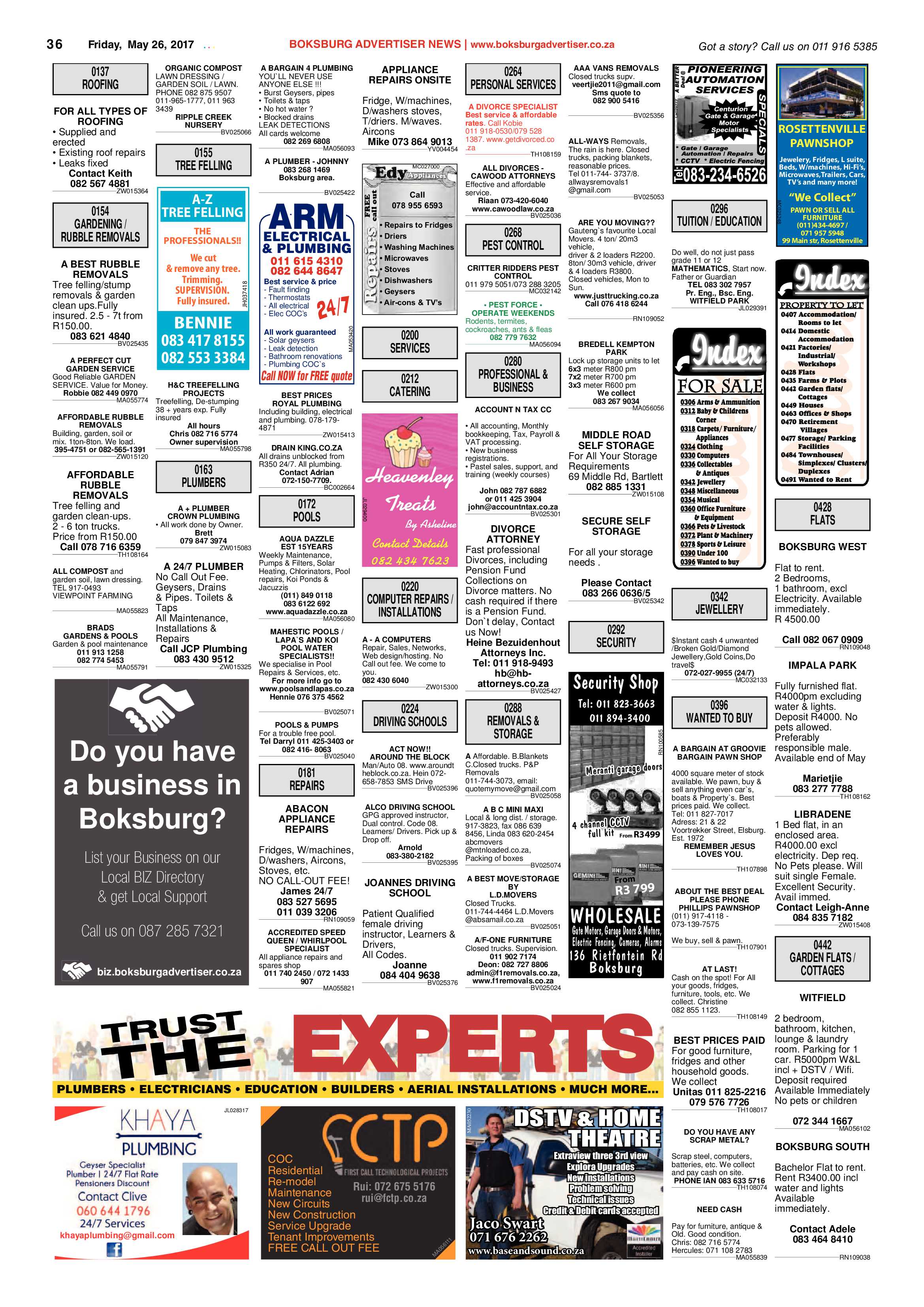 Boksburg Advertiser 23 May 2017 page 36