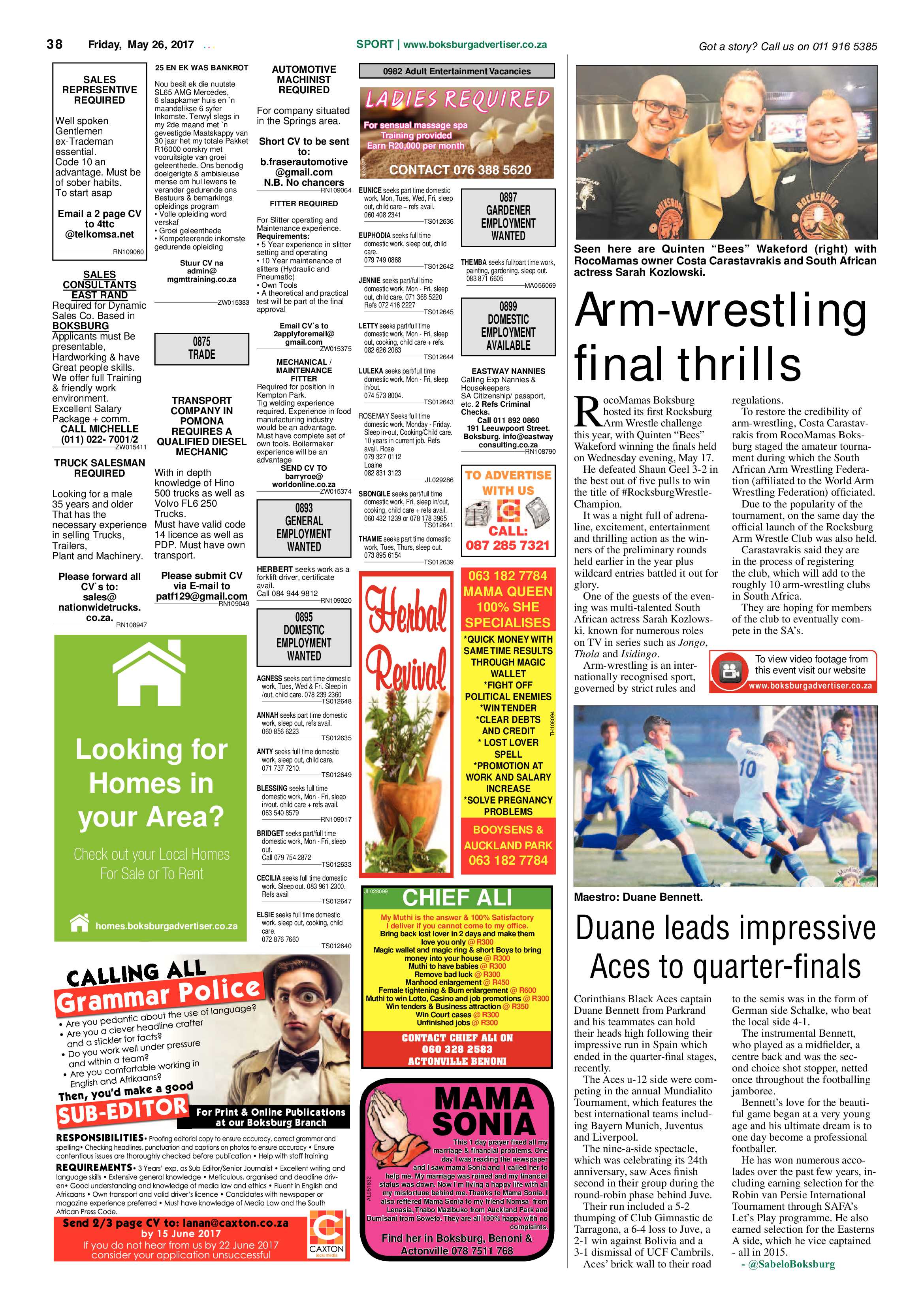 Boksburg Advertiser 23 May 2017 page 38