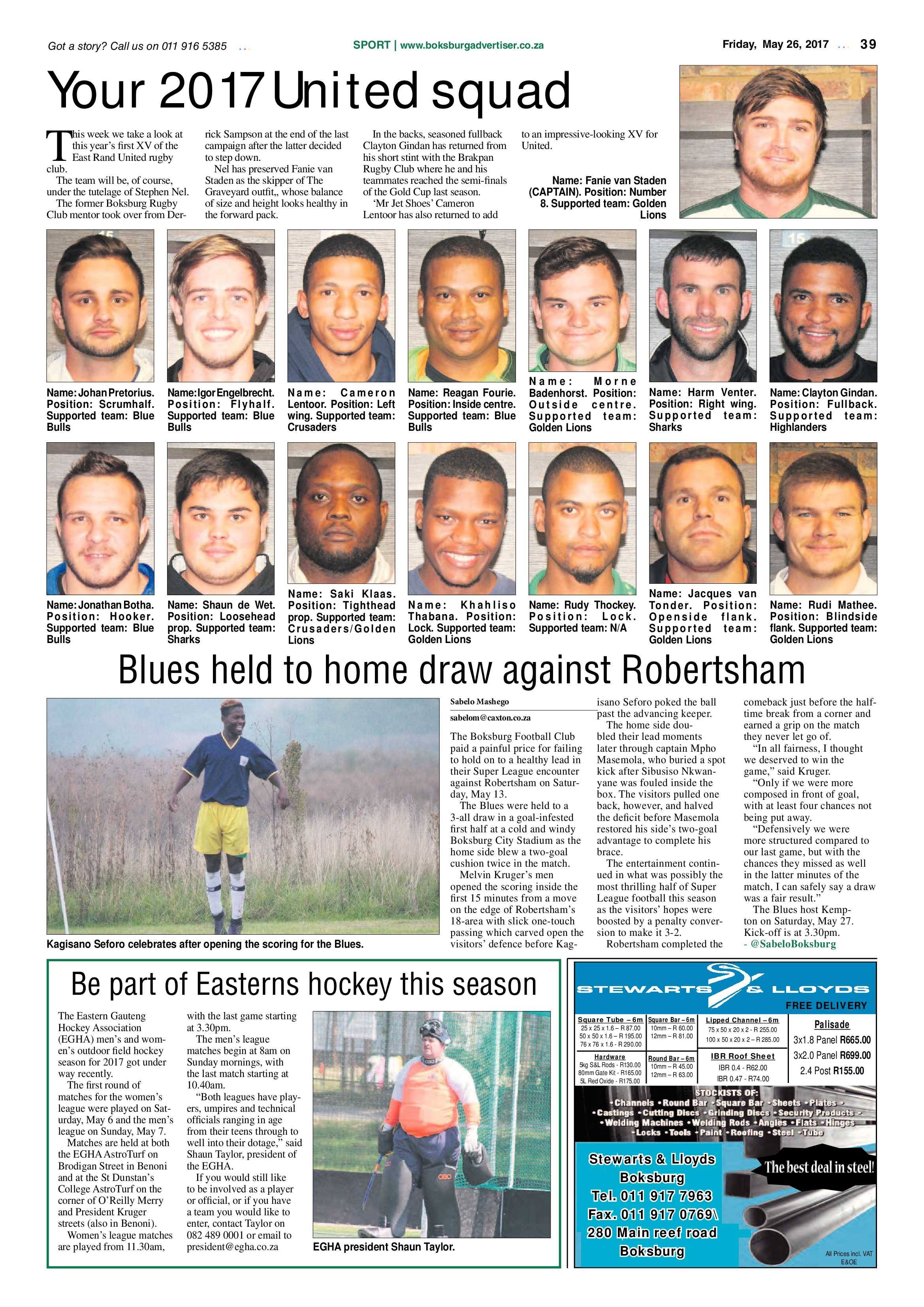 Boksburg Advertiser 23 May 2017 page 39