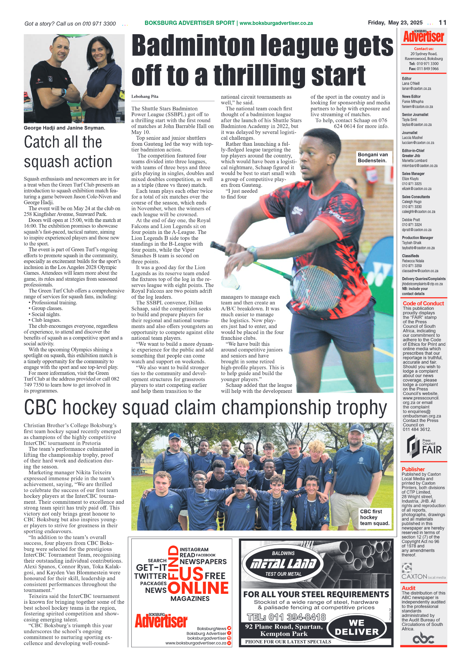 Boksburg Advertiser 23 May 2025 page 11