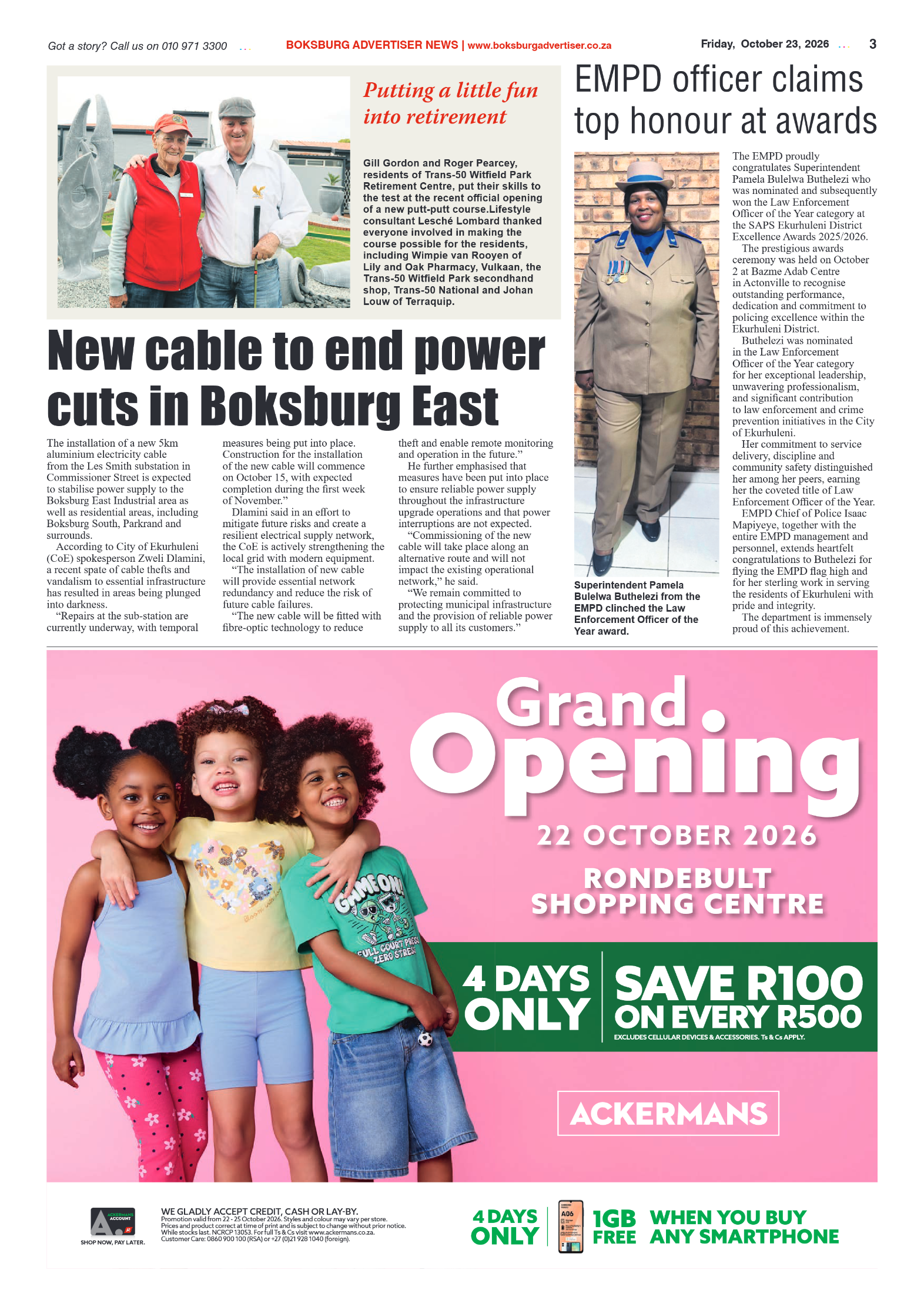 Boksburg Advertiser 23 October 2026 page 3