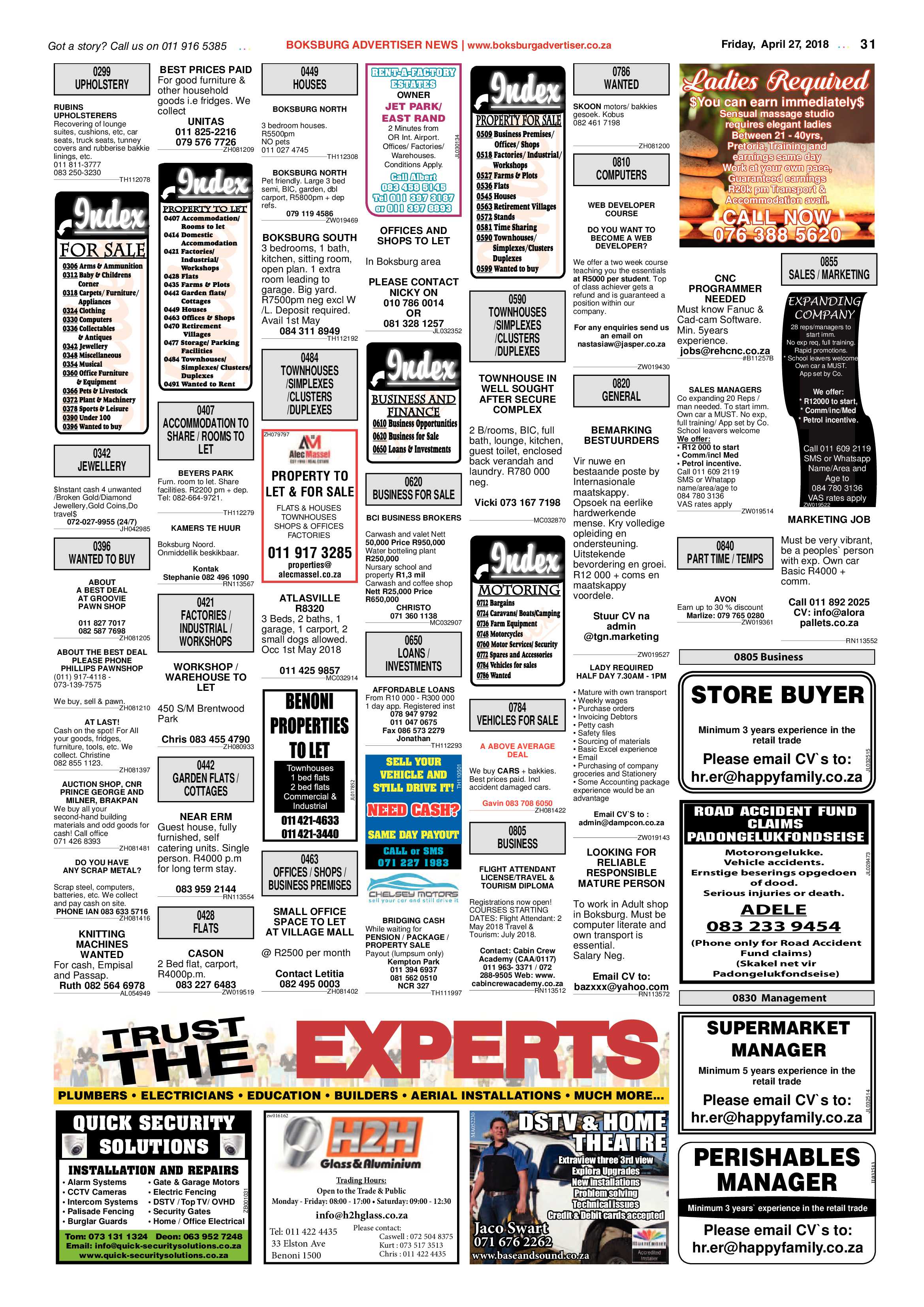 Boksburg Advertiser 24 April 2018 page 31