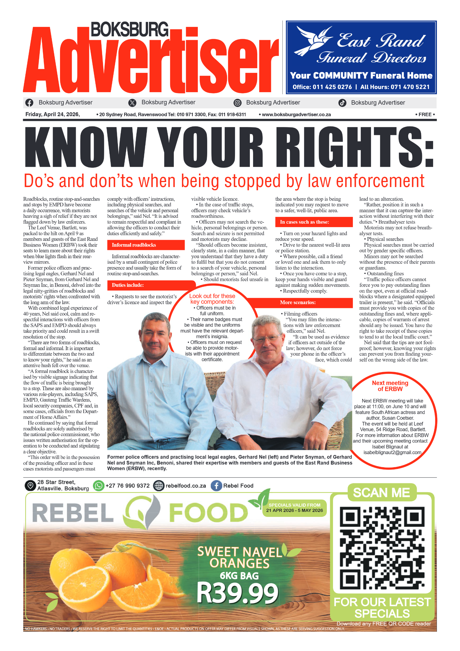 Boksburg Advertiser 24 April 2026 page 1