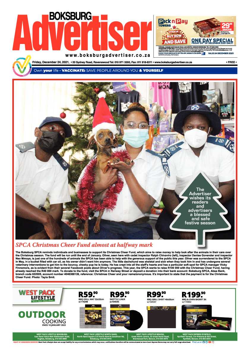 Boksburg Advertiser 24 December 2021 page 1