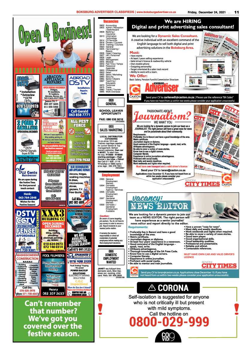 Boksburg Advertiser 24 December 2021 page 11
