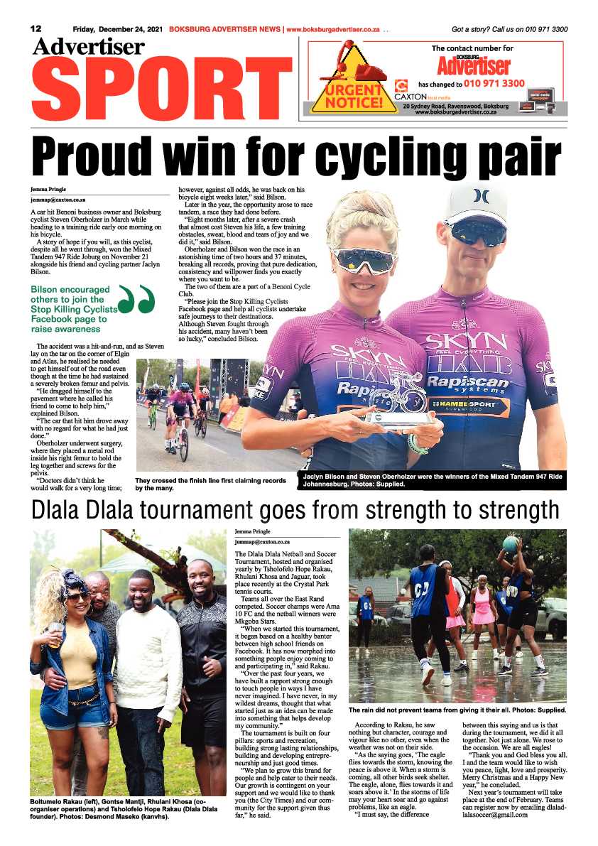 Boksburg Advertiser 24 December 2021 page 12