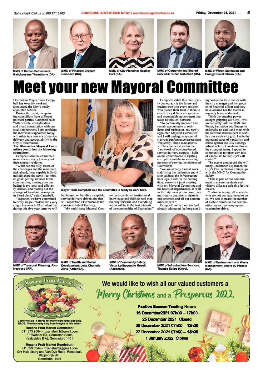 Boksburg Advertiser 24 December 2021 page 5