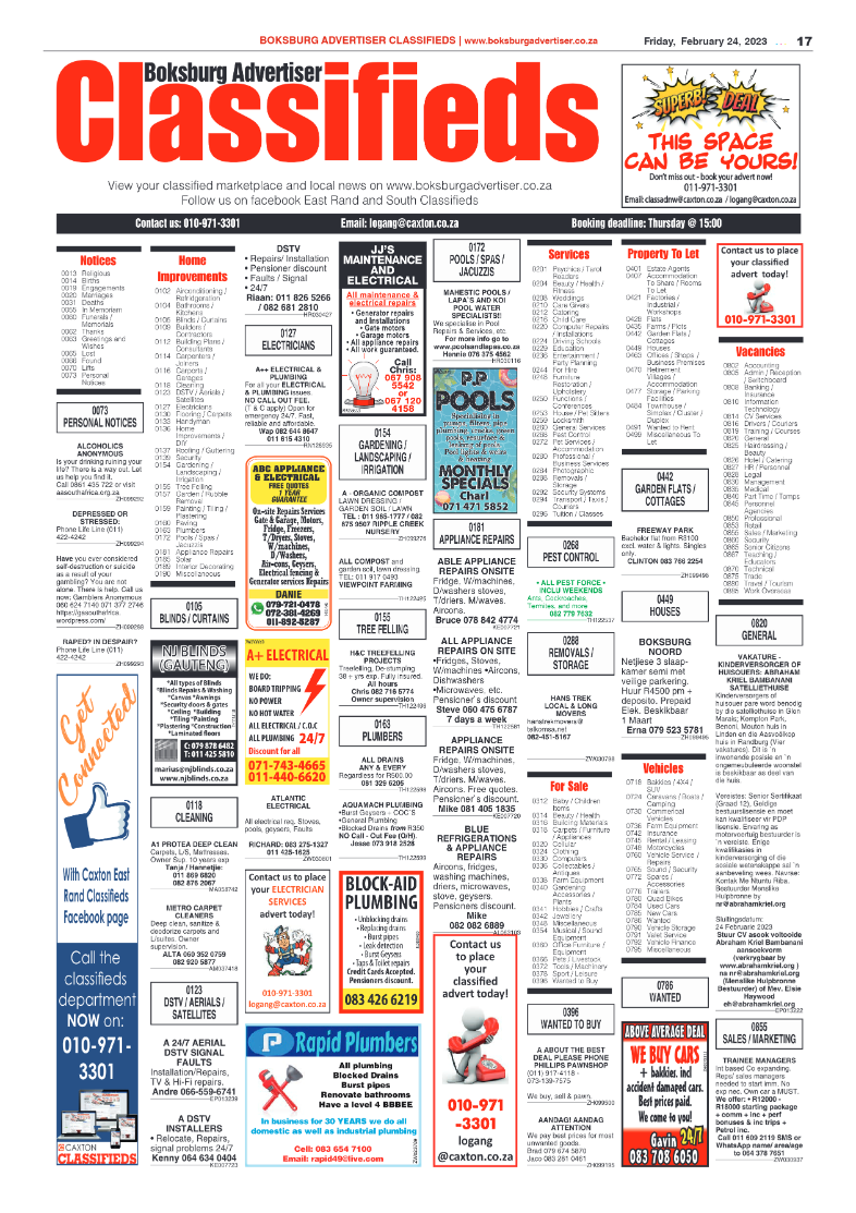Boksburg Advertiser 24 February 2023 page 17