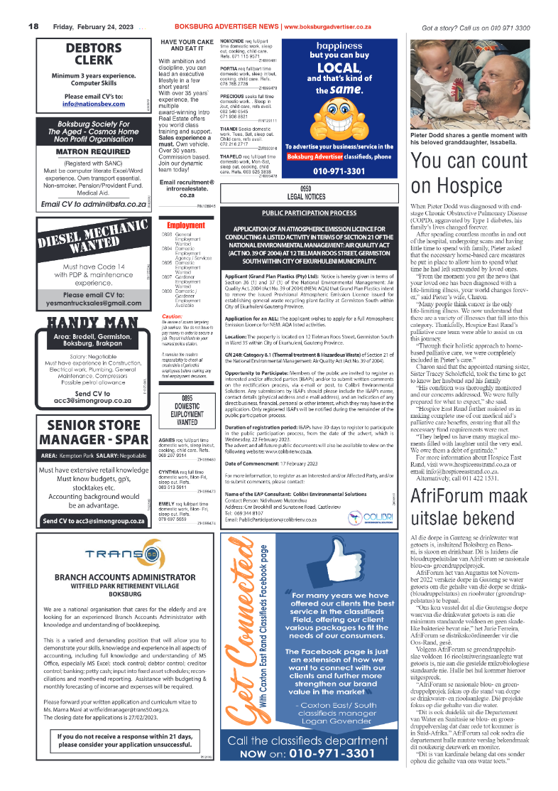 Boksburg Advertiser 24 February 2023 page 18