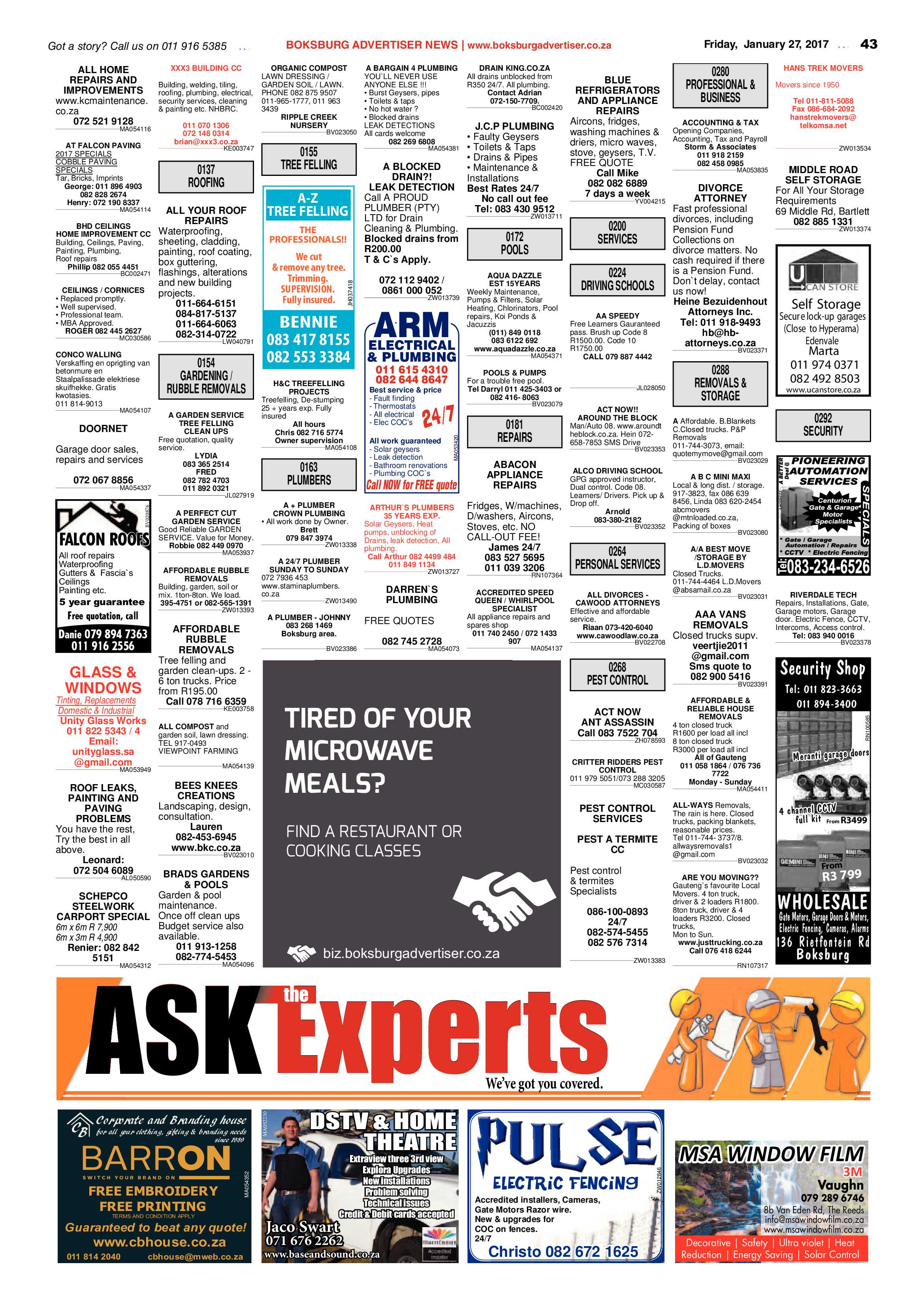 Boksburg Advertiser 24 January 2017 page 43