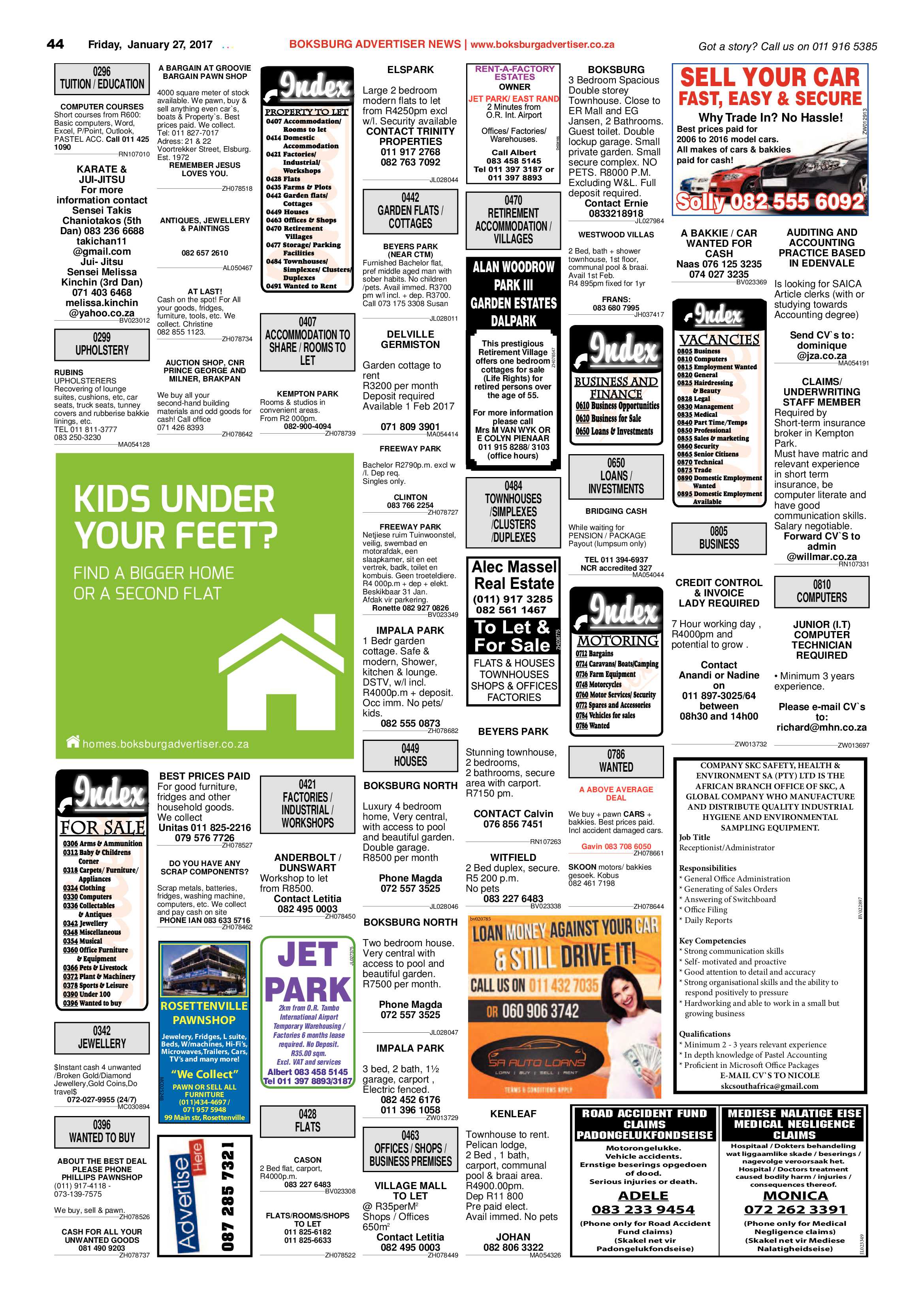 Boksburg Advertiser 24 January 2017 page 44