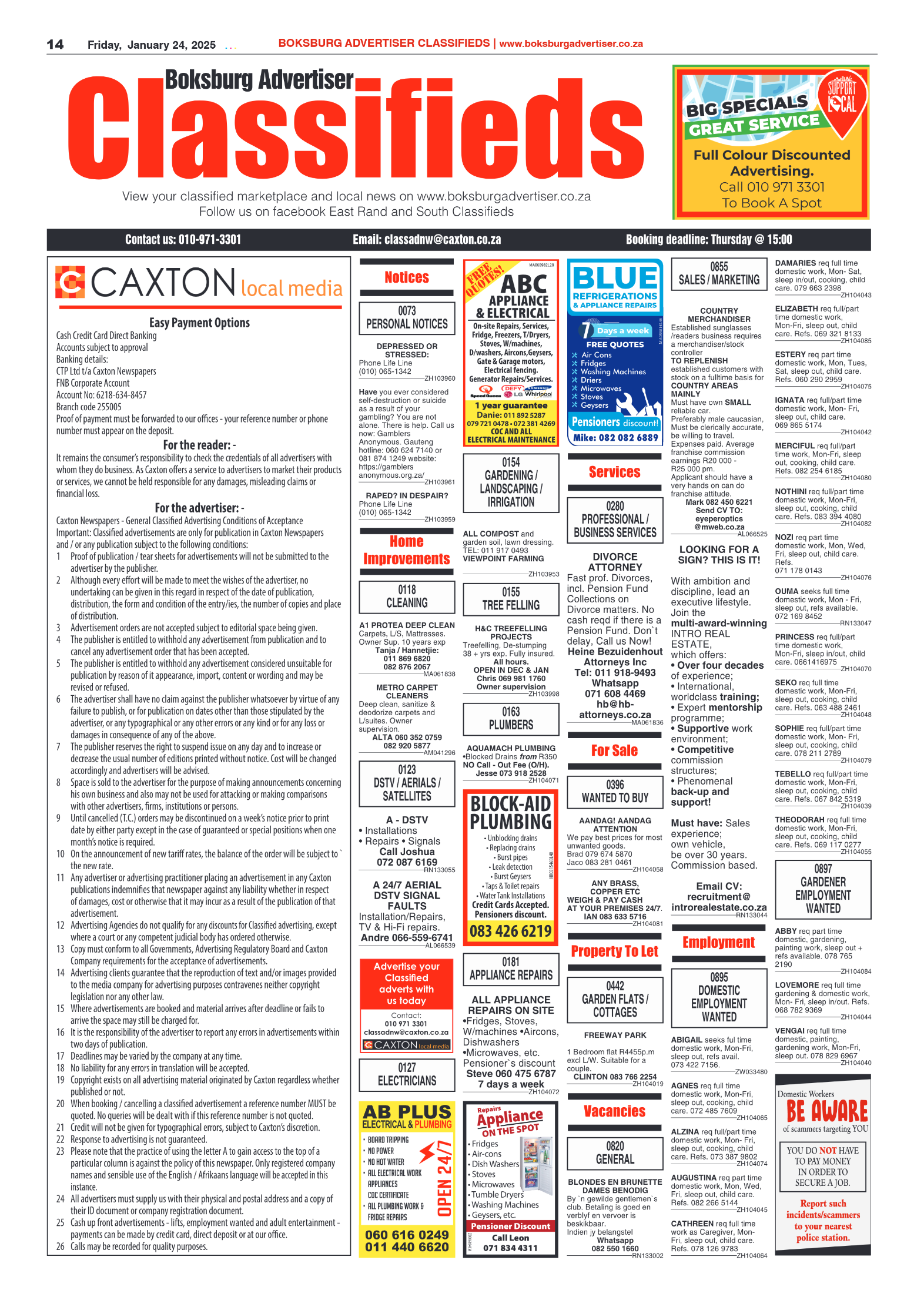Boksburg Advertiser 24 January 2025 page 14