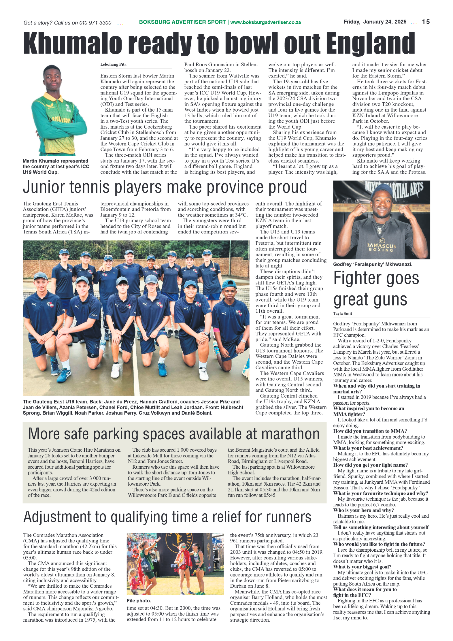 Boksburg Advertiser 24 January 2025 page 15