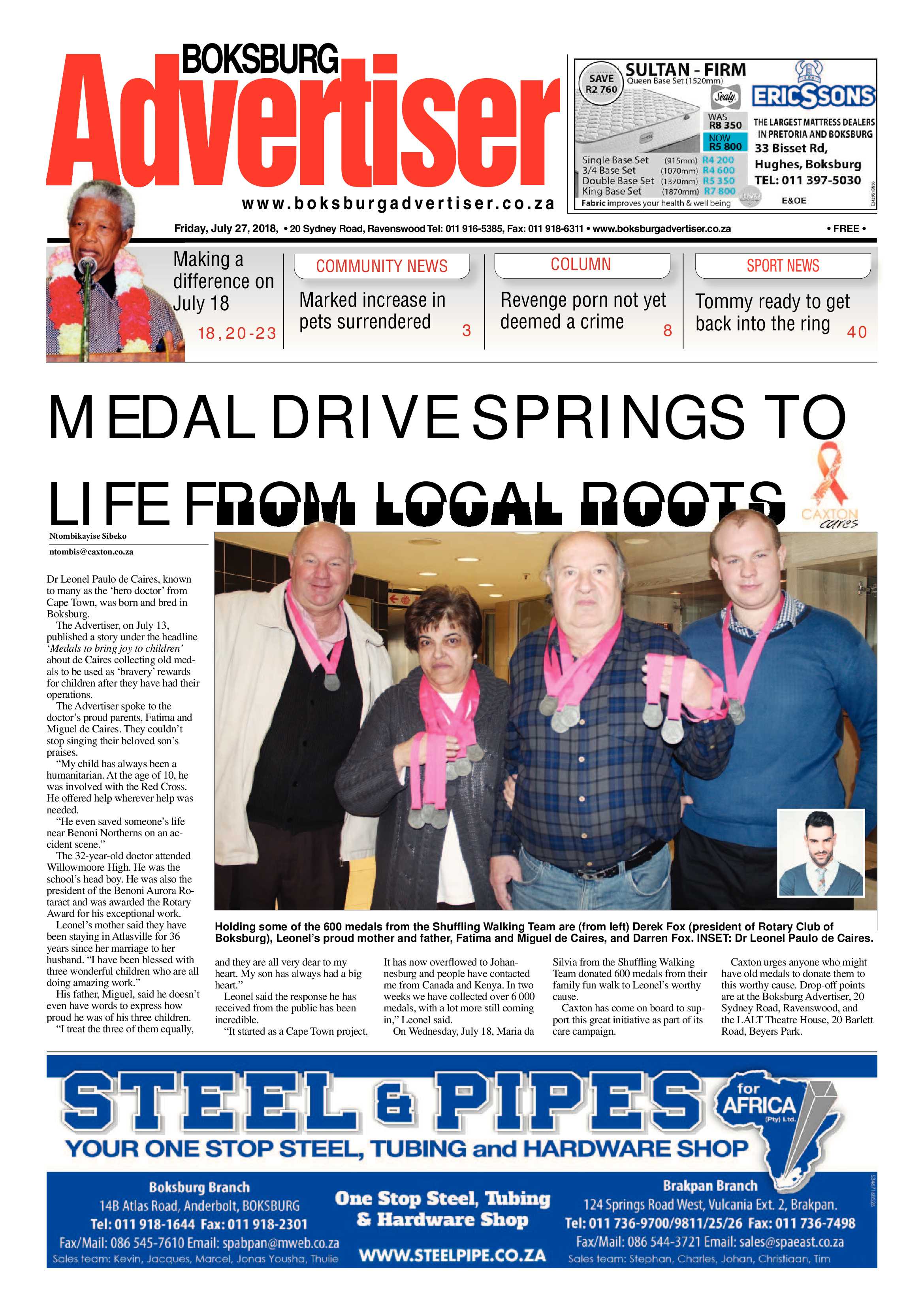 Boksburg Advertiser 24 July 2018 page 1