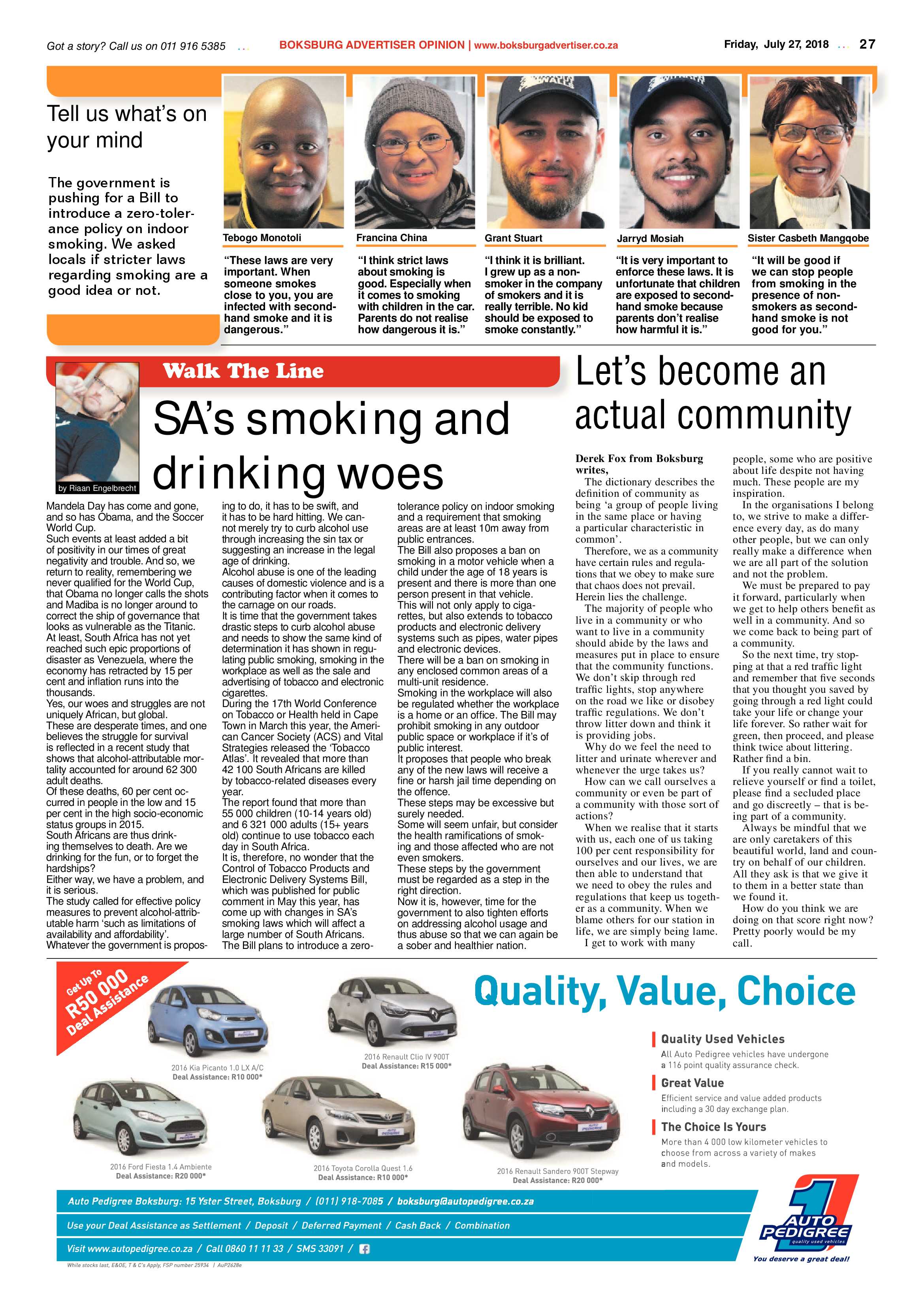 Boksburg Advertiser 24 July 2018 page 27