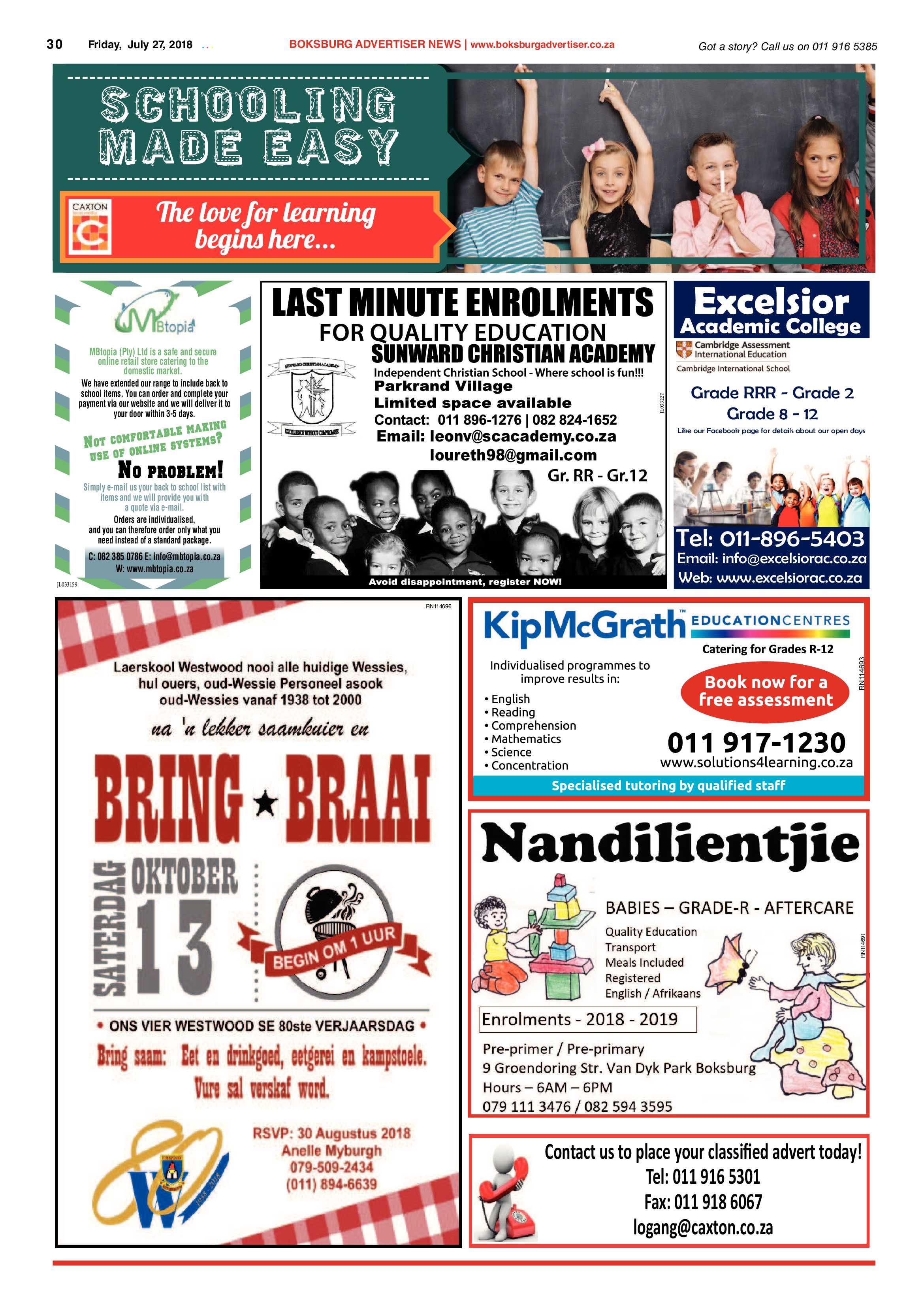 Boksburg Advertiser 24 July 2018 page 30