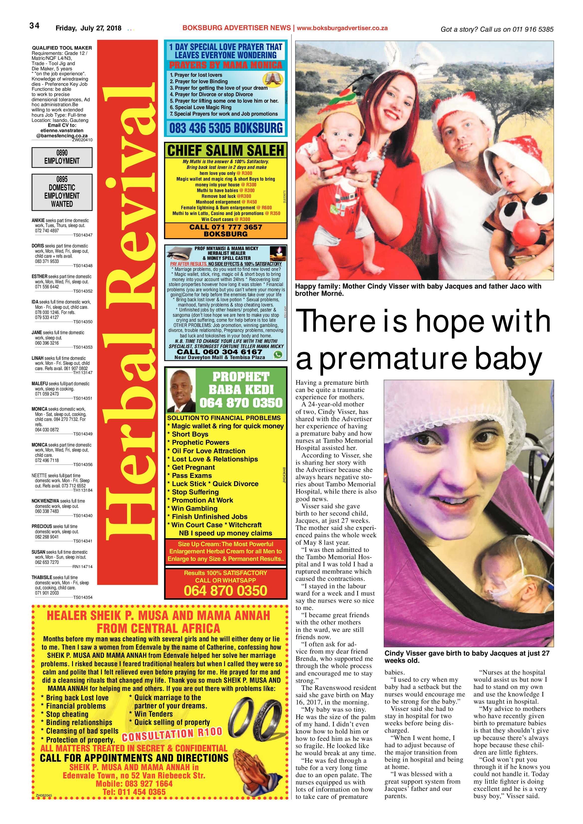 Boksburg Advertiser 24 July 2018 page 34