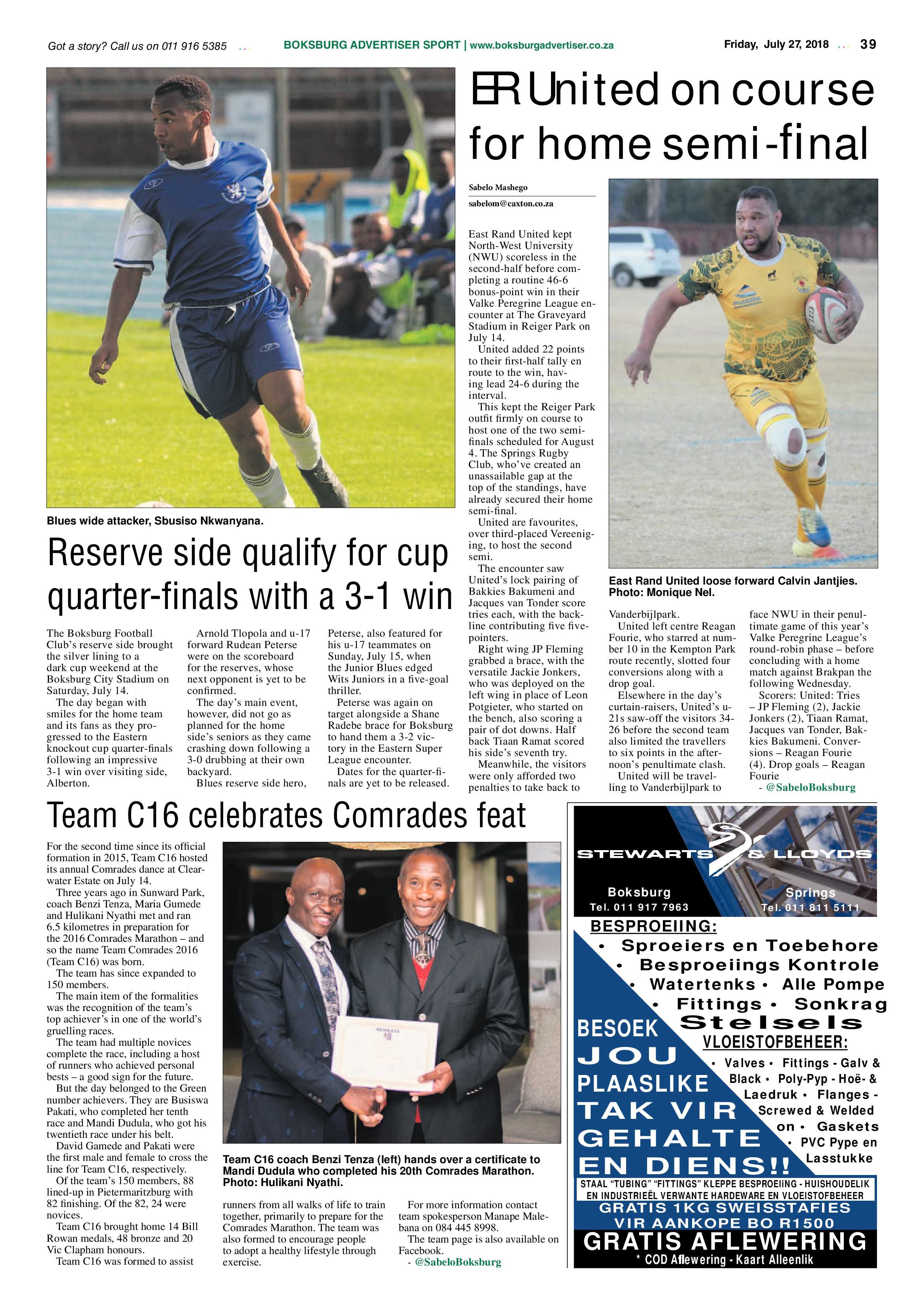 Boksburg Advertiser 24 July 2018 page 39