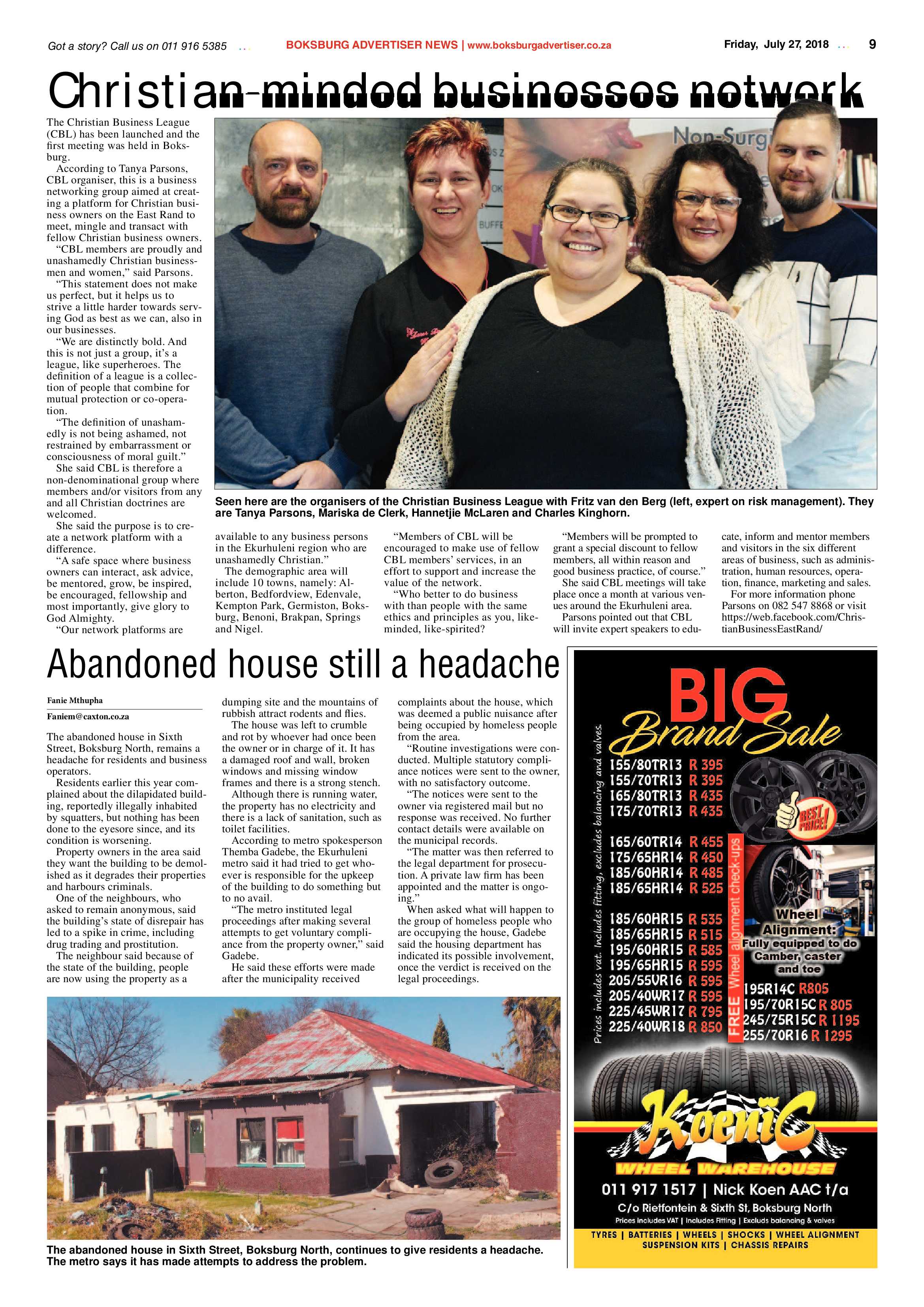 Boksburg Advertiser 24 July 2018 page 9