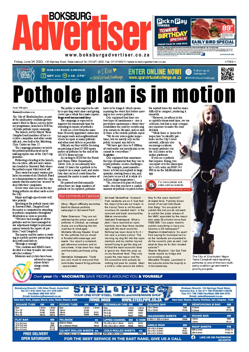 Boksburg Advertiser 24 June 2022 page 1