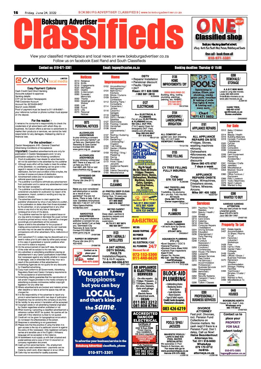 Boksburg Advertiser 24 June 2022 page 16