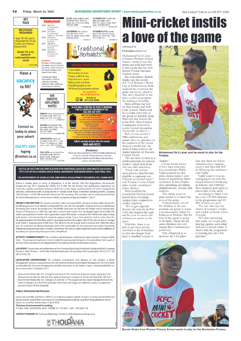 Boksburg Advertiser 24 March 2023 page 14