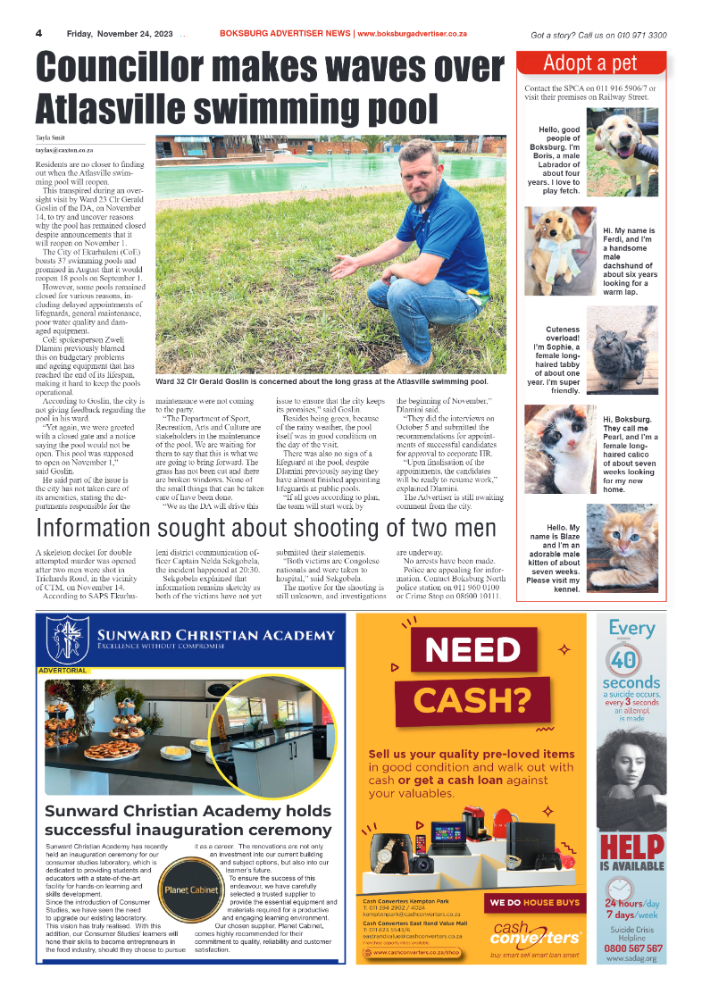 Boksburg Advertiser 24 November 2023 page 4