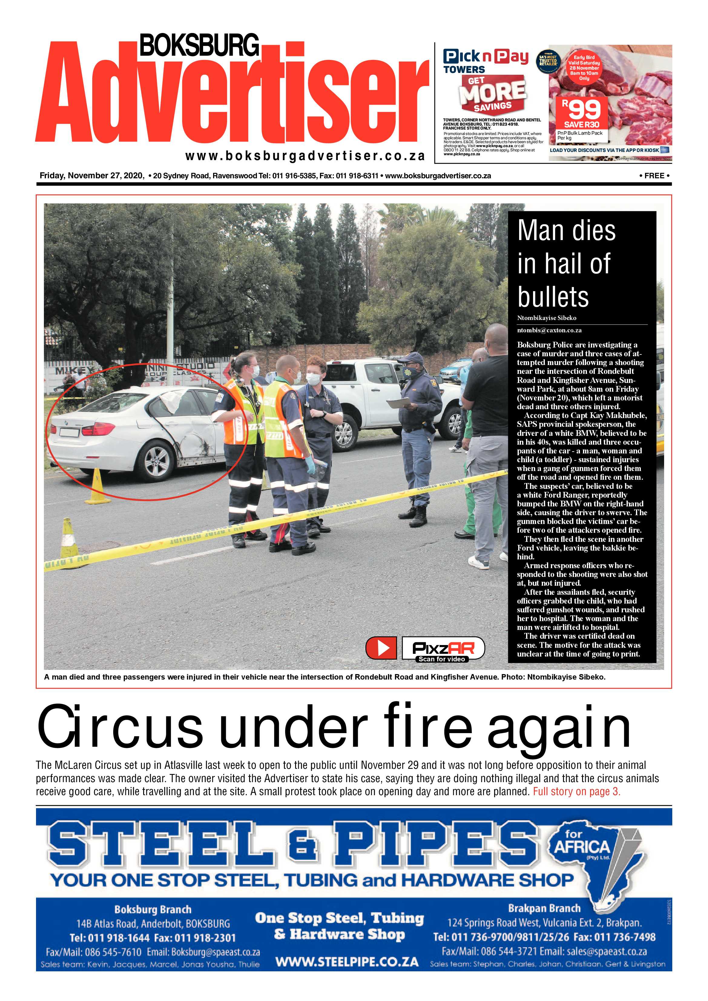 Boksburg Advertiser 24 November  2020 page 1