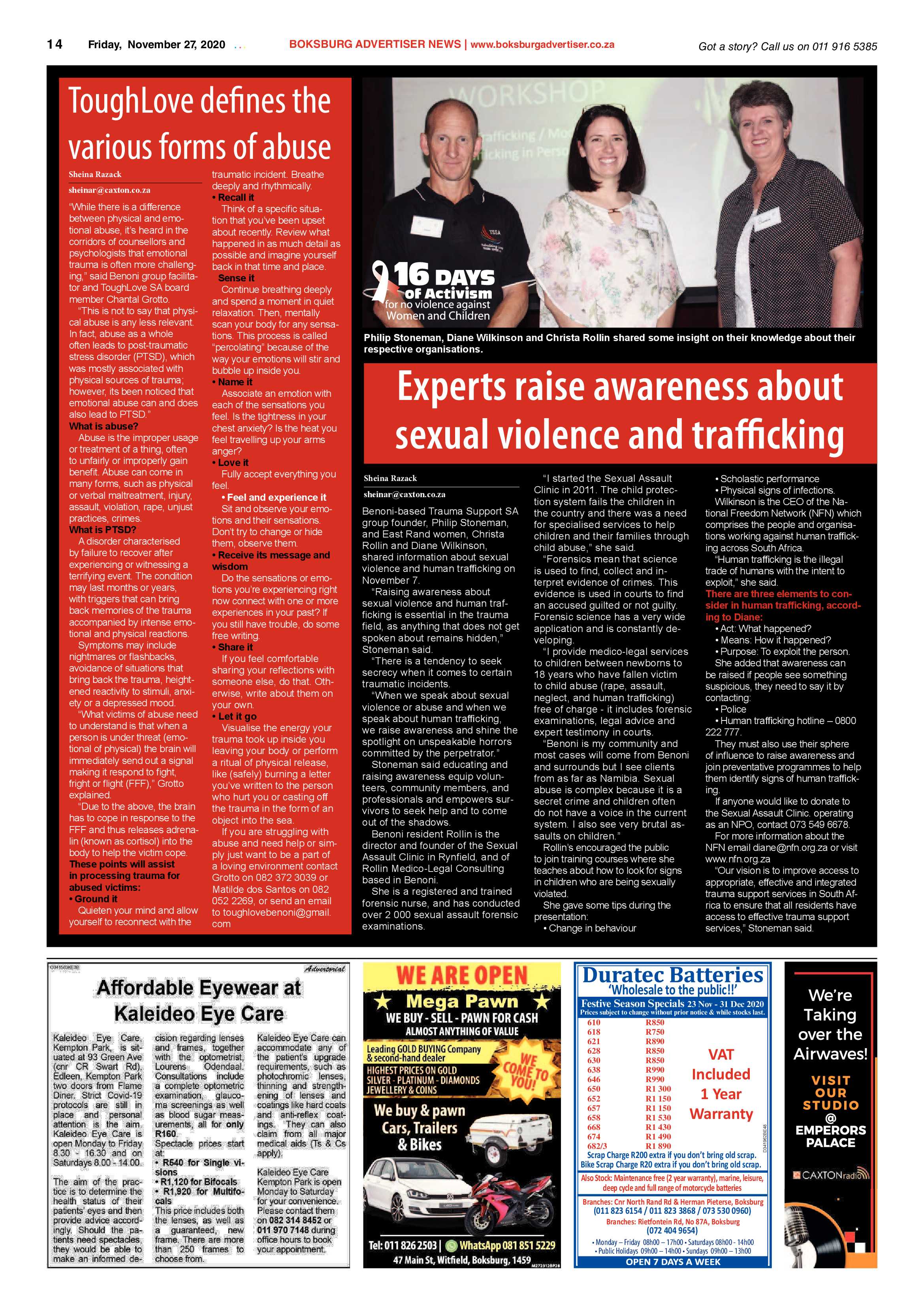 Boksburg Advertiser 24 November  2020 page 14