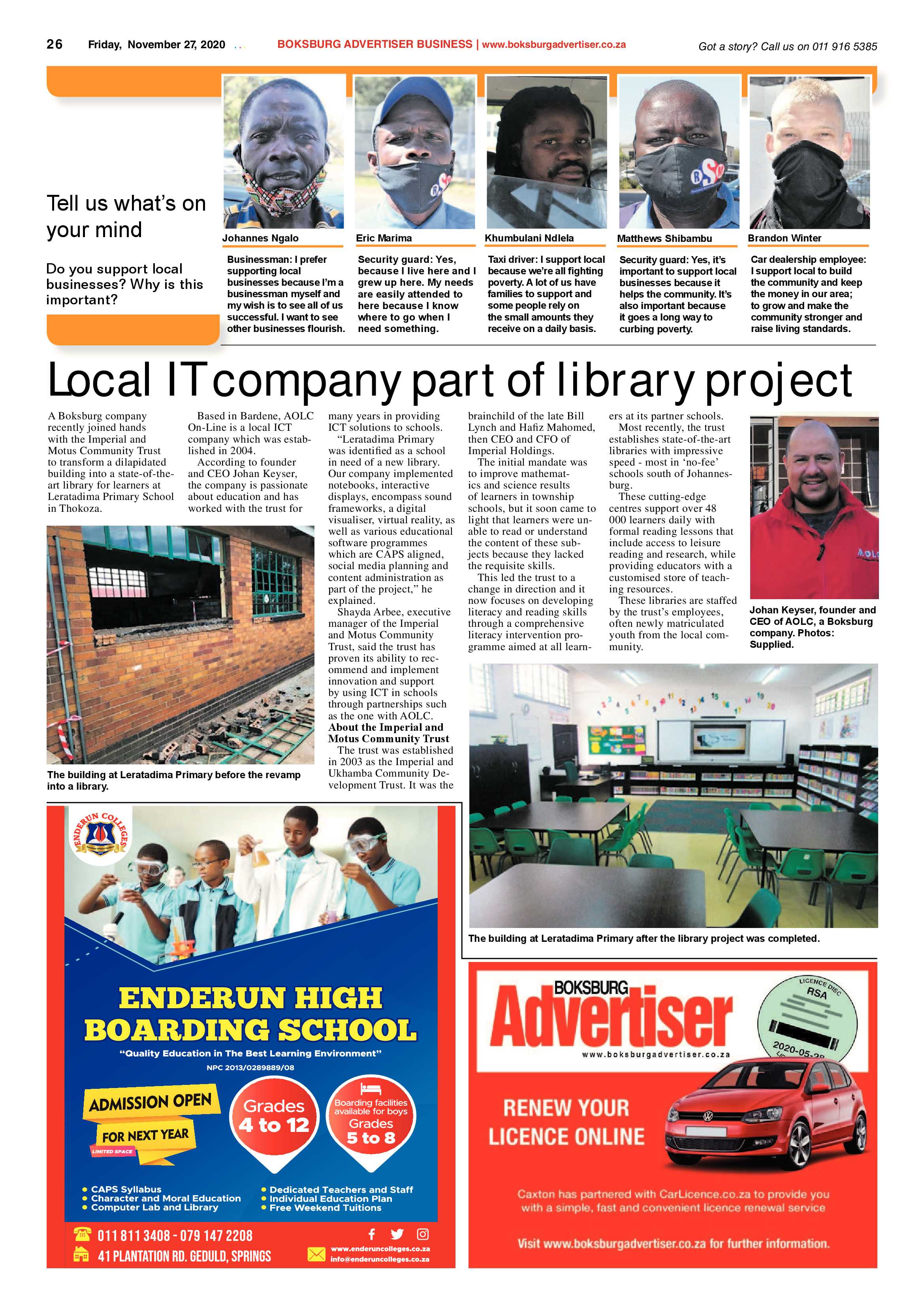 Boksburg Advertiser 24 November  2020 page 26