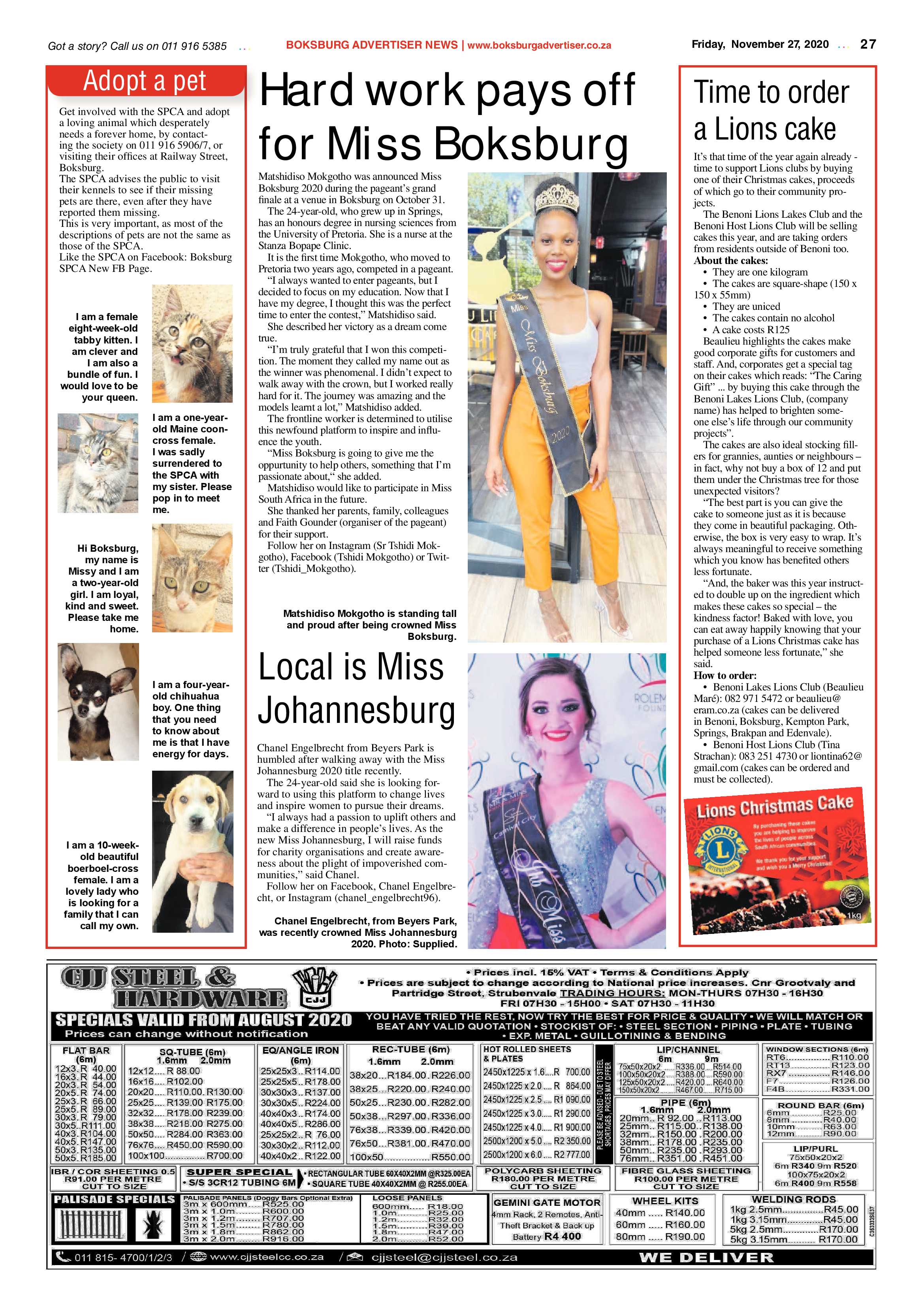Boksburg Advertiser 24 November  2020 page 27