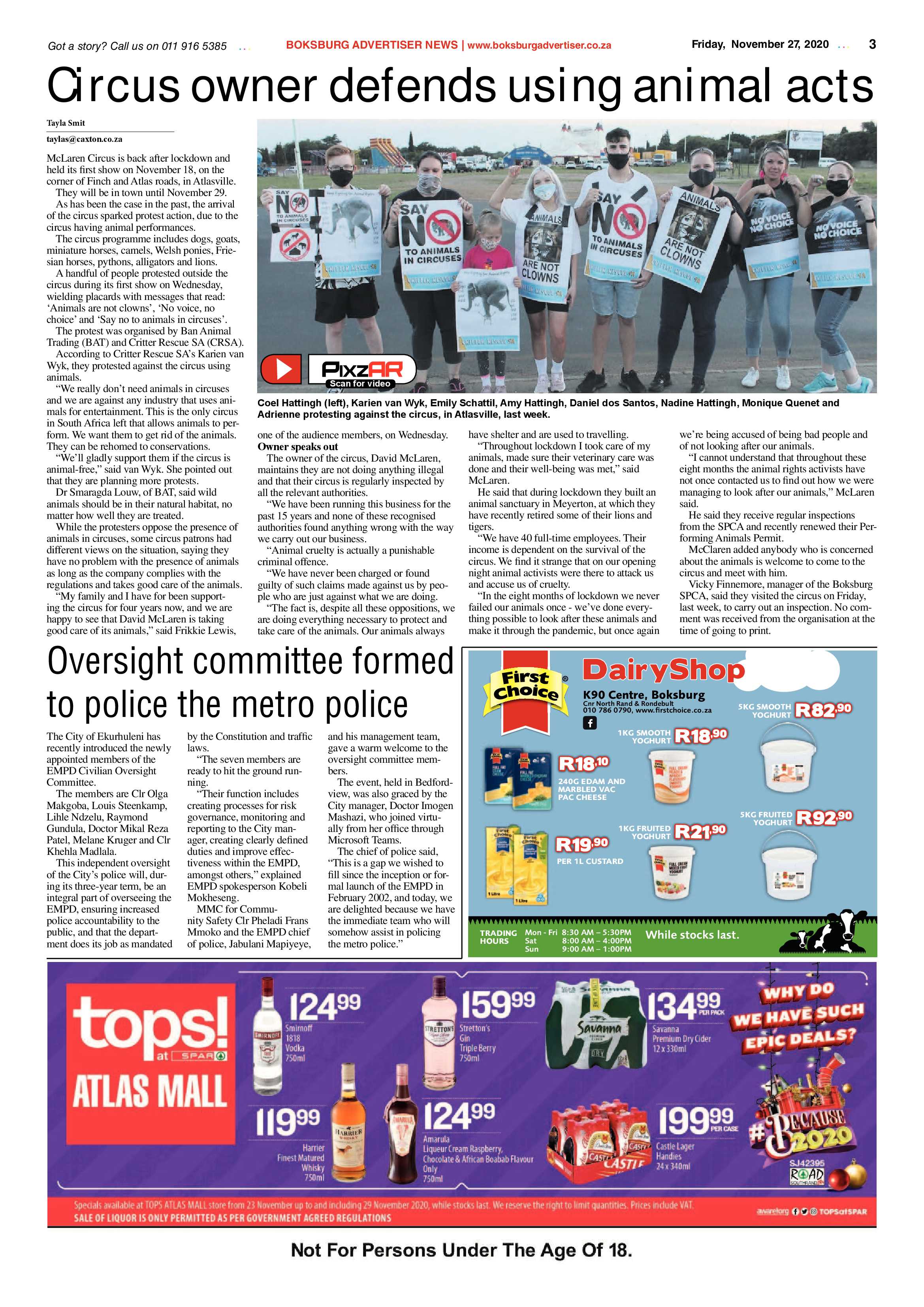 Boksburg Advertiser 24 November  2020 page 3