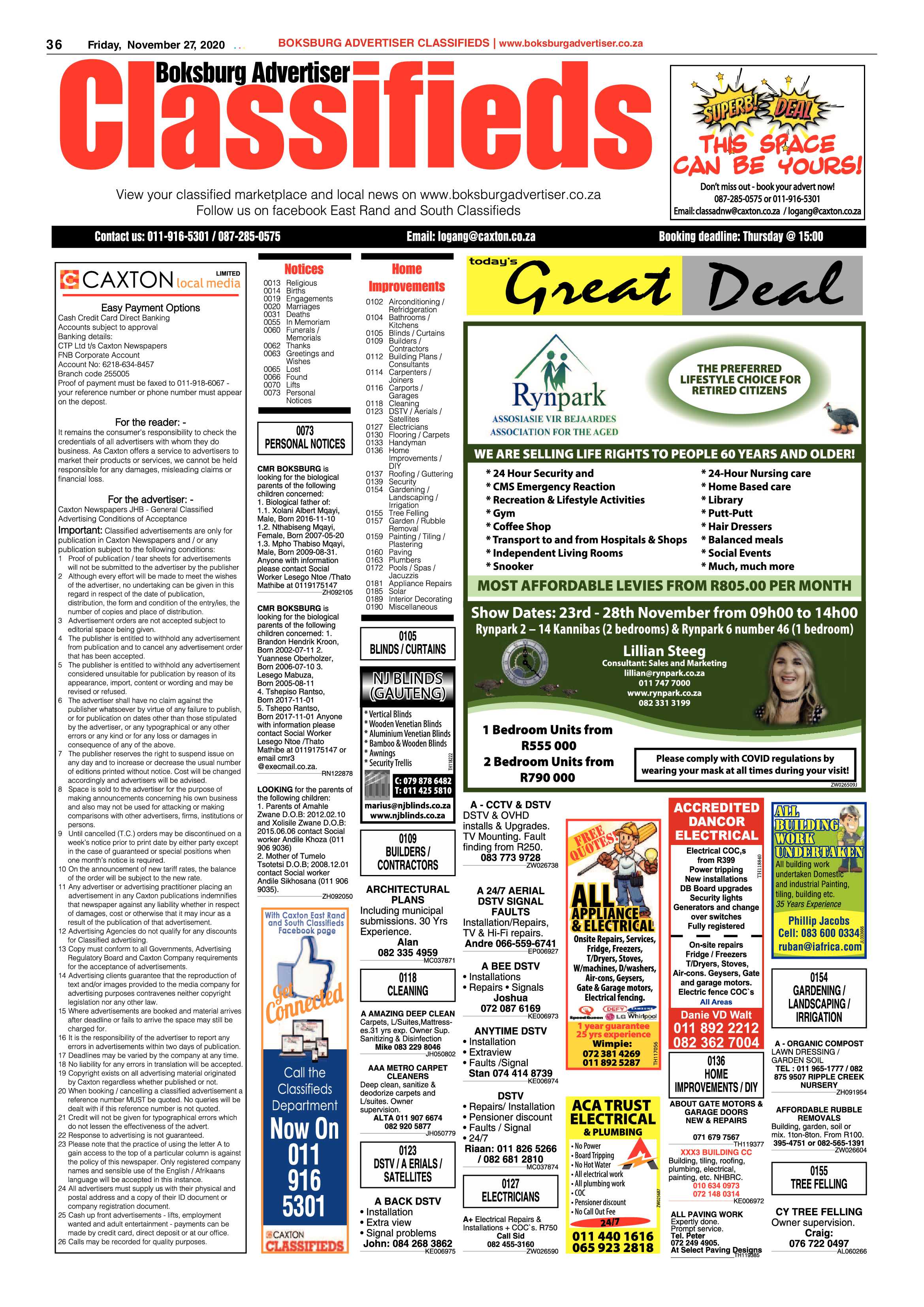 Boksburg Advertiser 24 November  2020 page 36
