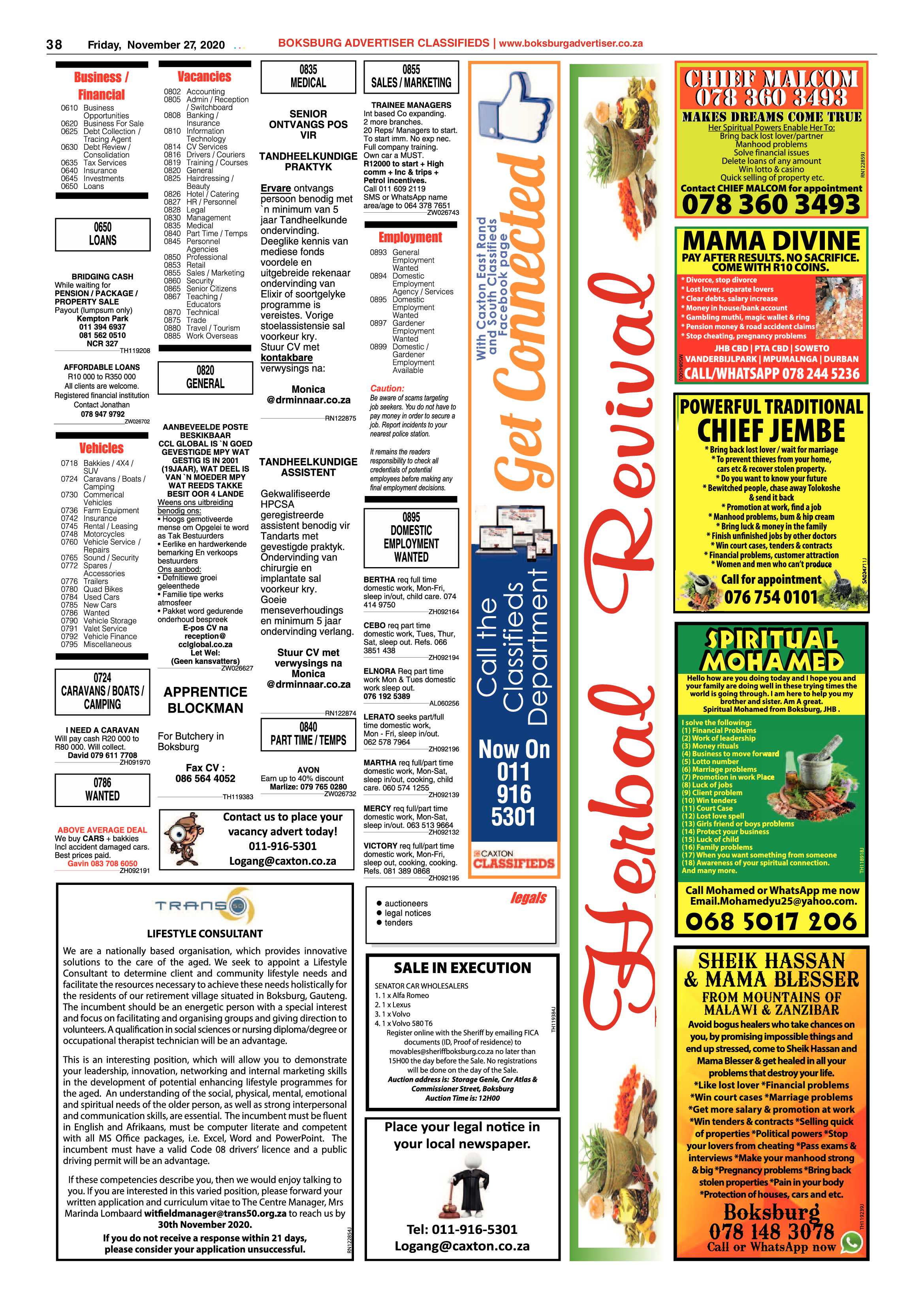 Boksburg Advertiser 24 November  2020 page 38