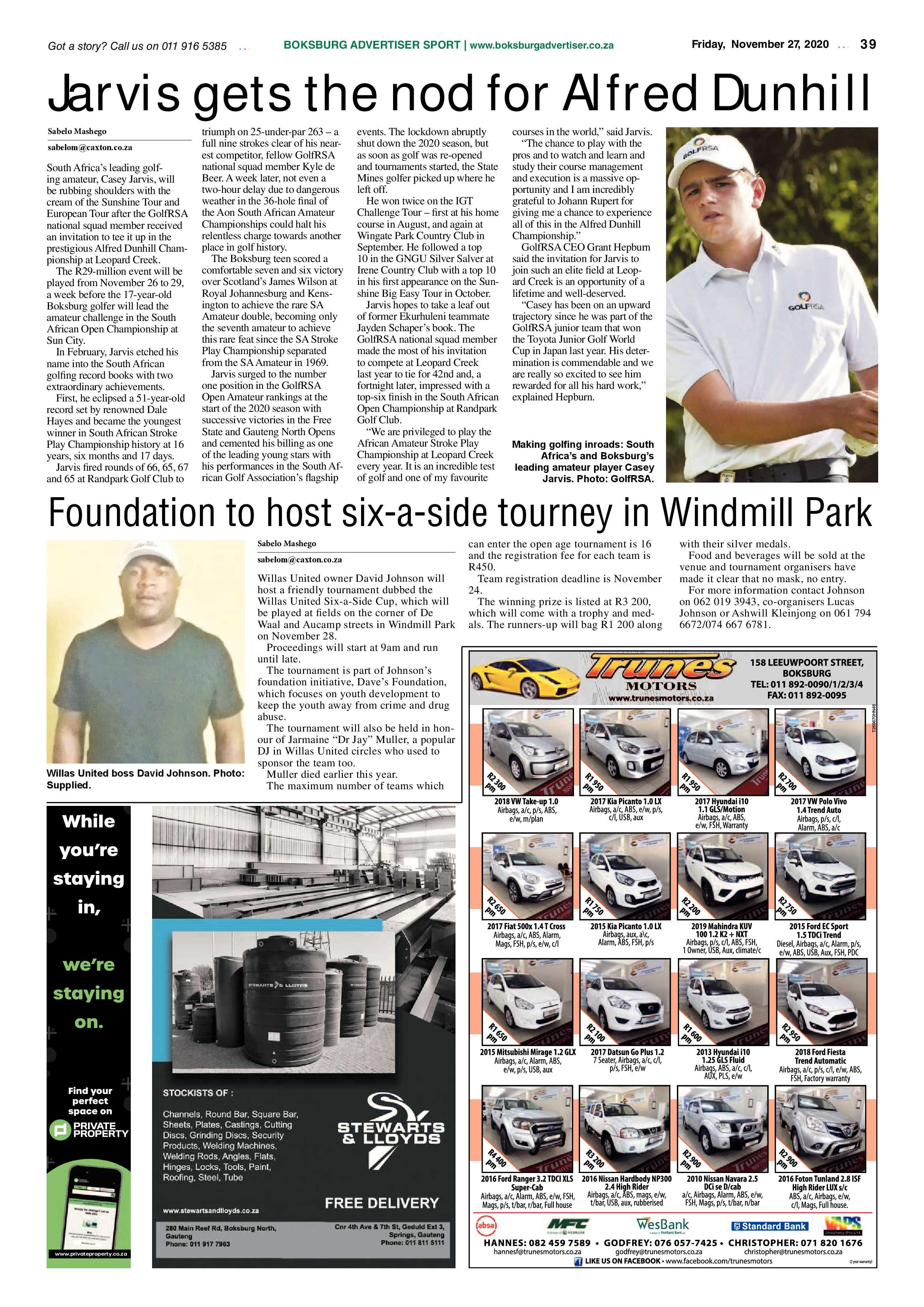 Boksburg Advertiser 24 November  2020 page 39