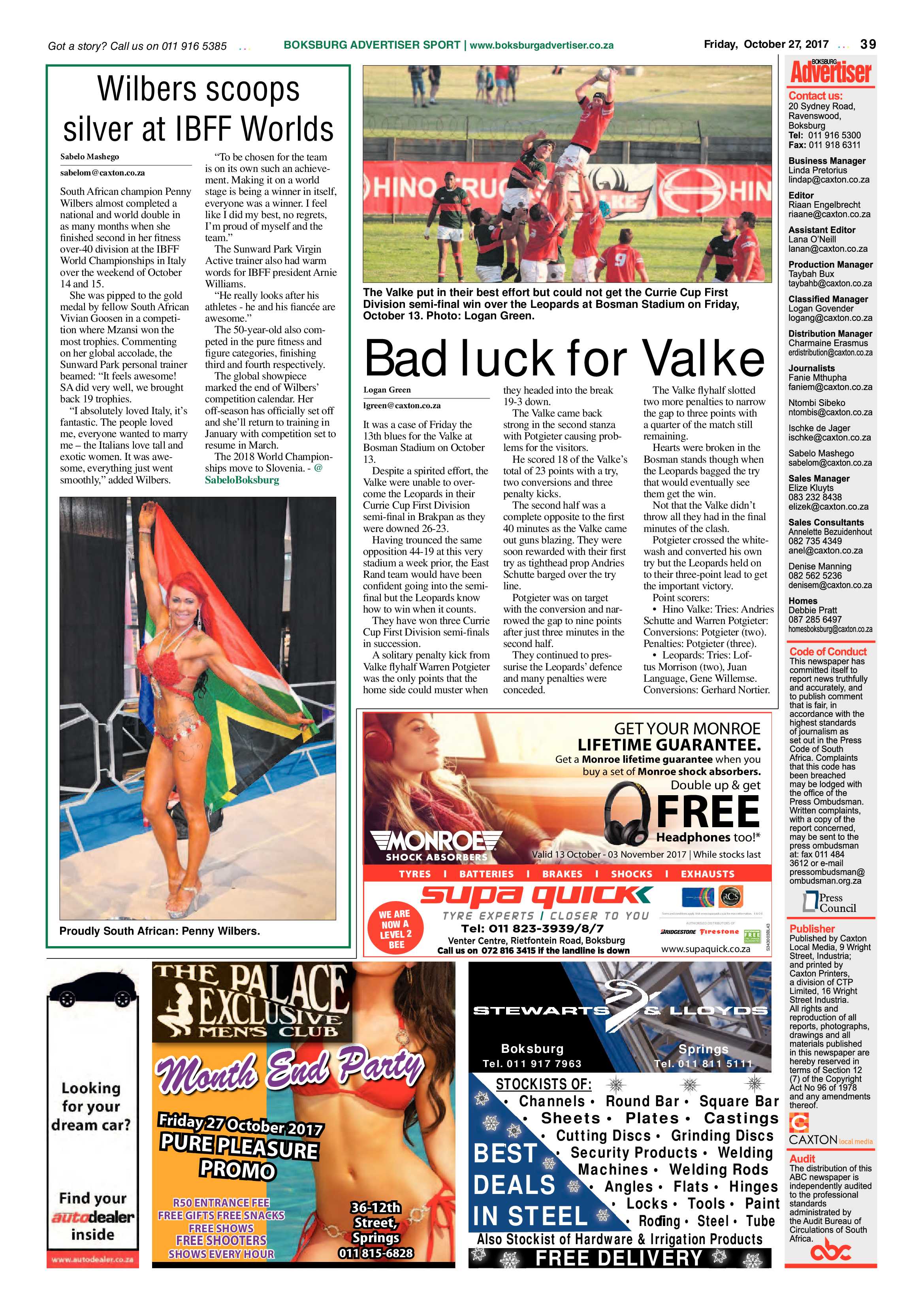Boksburg Advertiser 24 October 2017 page 39