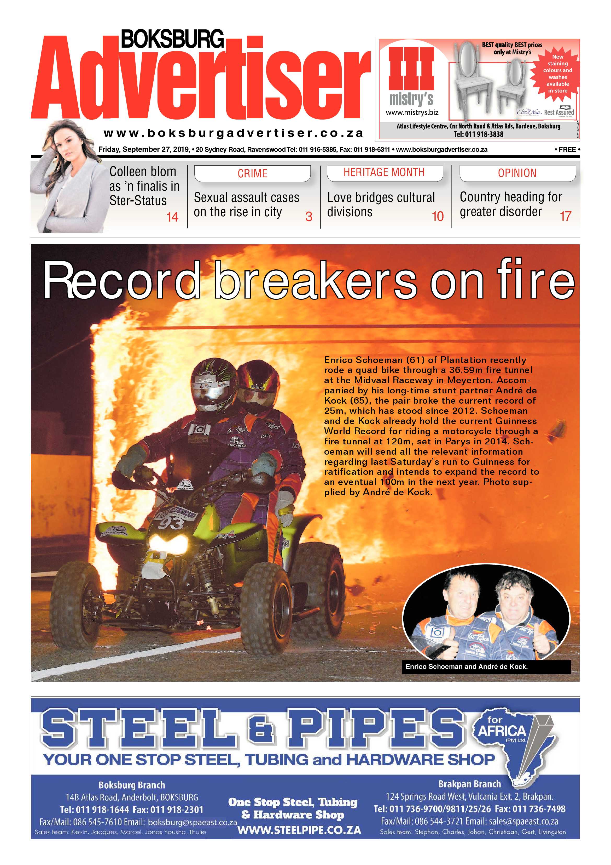 Boksburg Advertiser 24 September 2019 page 1