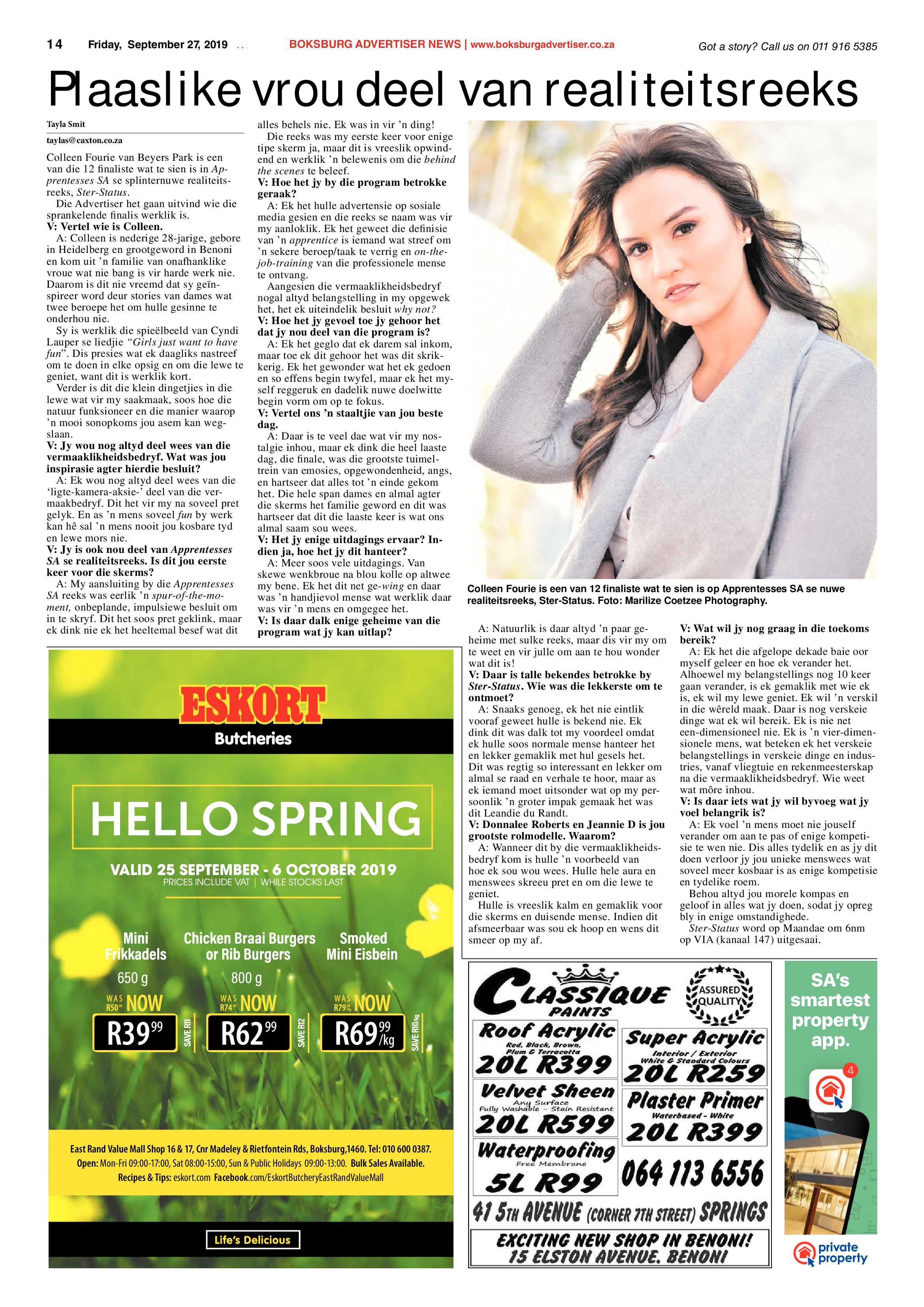 Boksburg Advertiser 24 September 2019 page 14