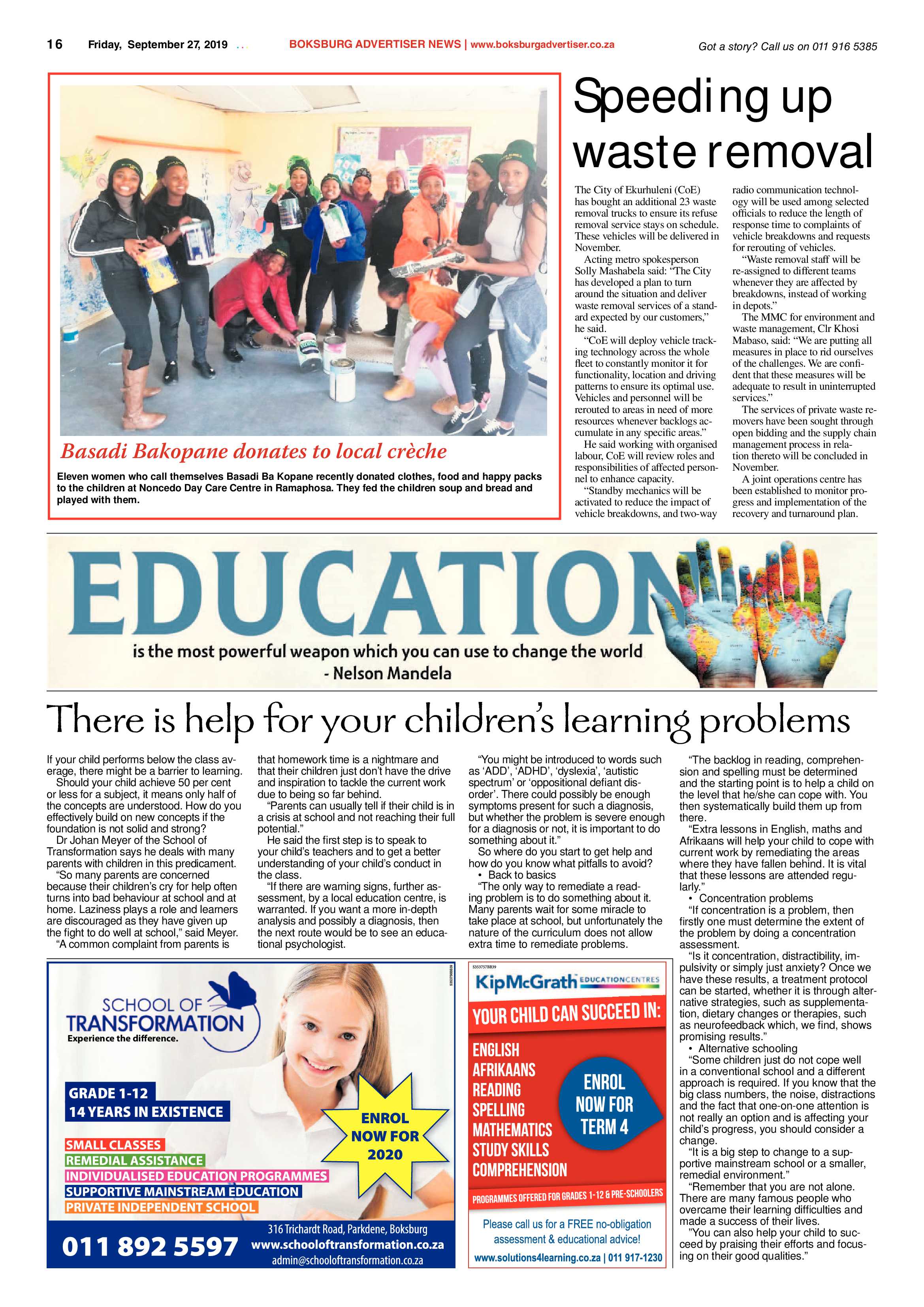 Boksburg Advertiser 24 September 2019 page 16