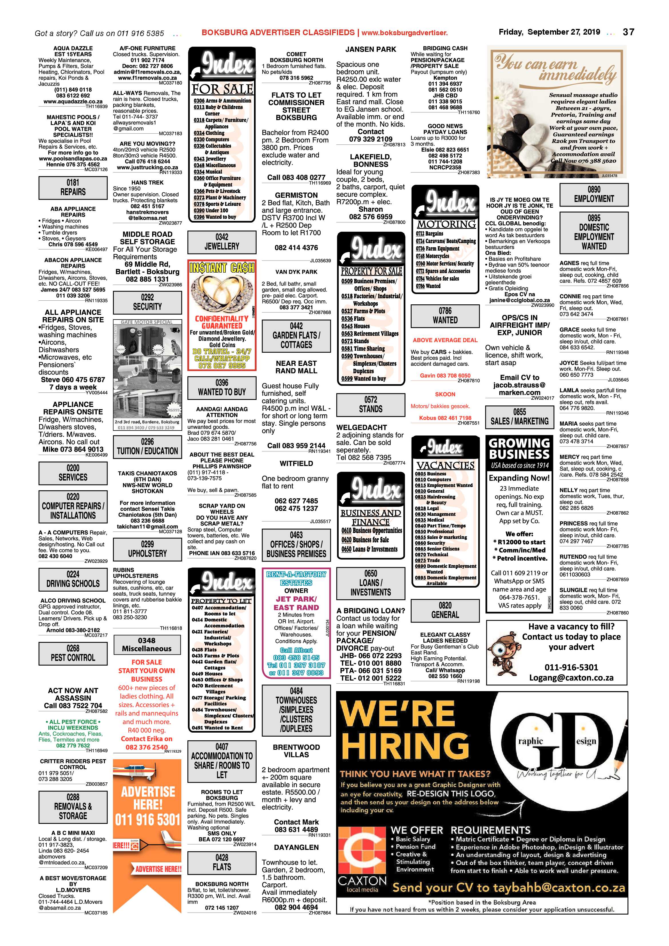 Boksburg Advertiser 24 September 2019 page 37