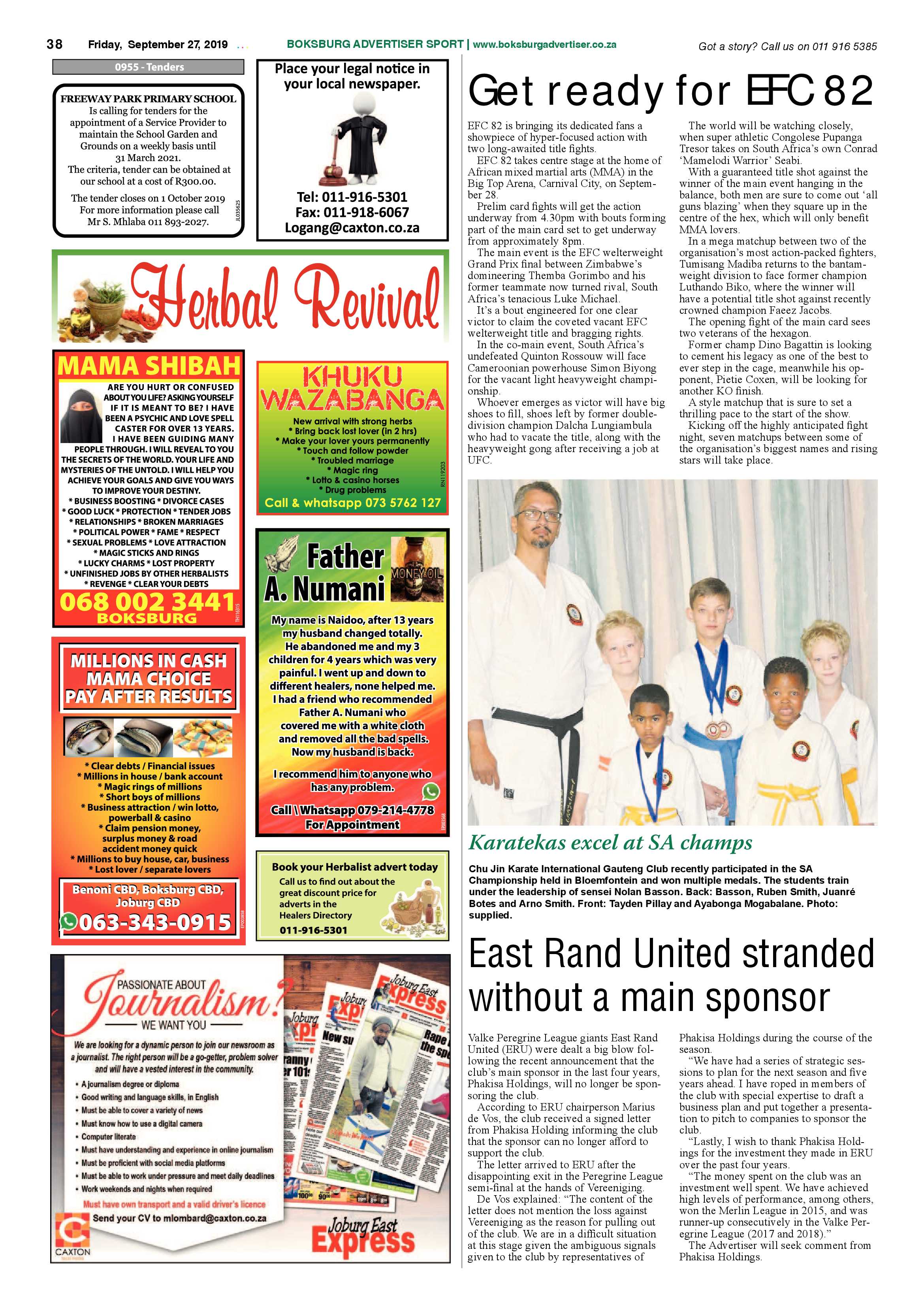 Boksburg Advertiser 24 September 2019 page 38