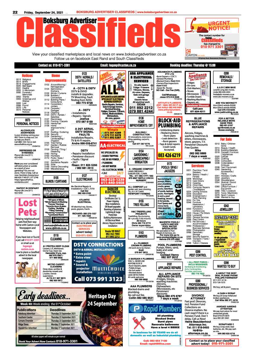 Boksburg Advertiser 24 September 2021 page 22
