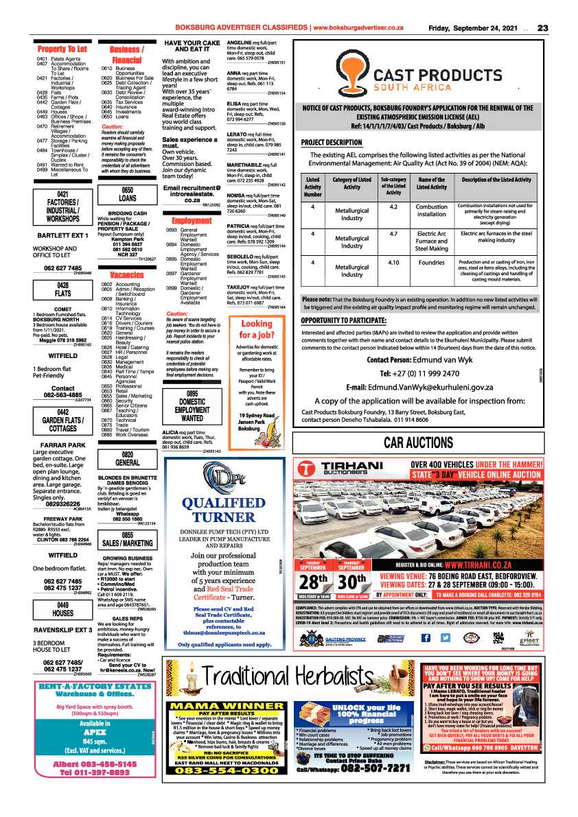 Boksburg Advertiser 24 September 2021 page 23