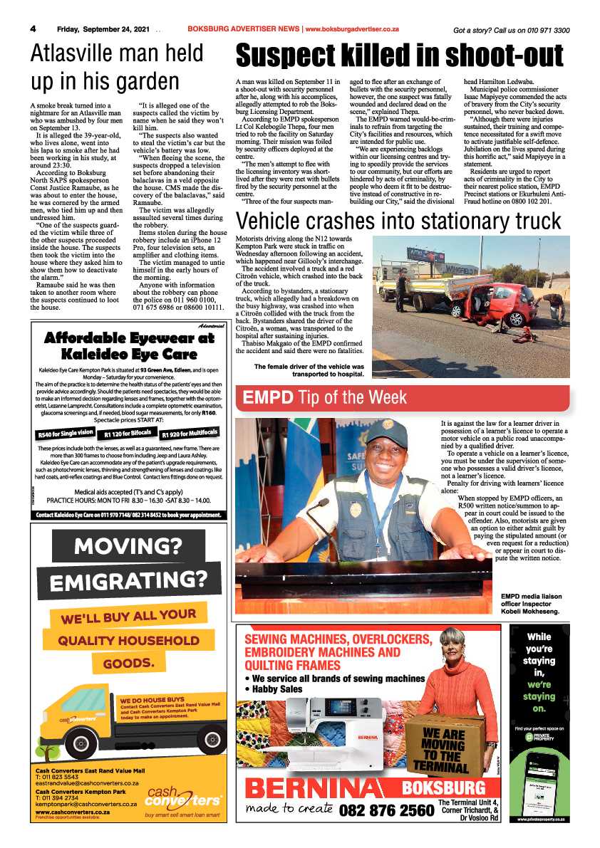 Boksburg Advertiser 24 September 2021 page 4