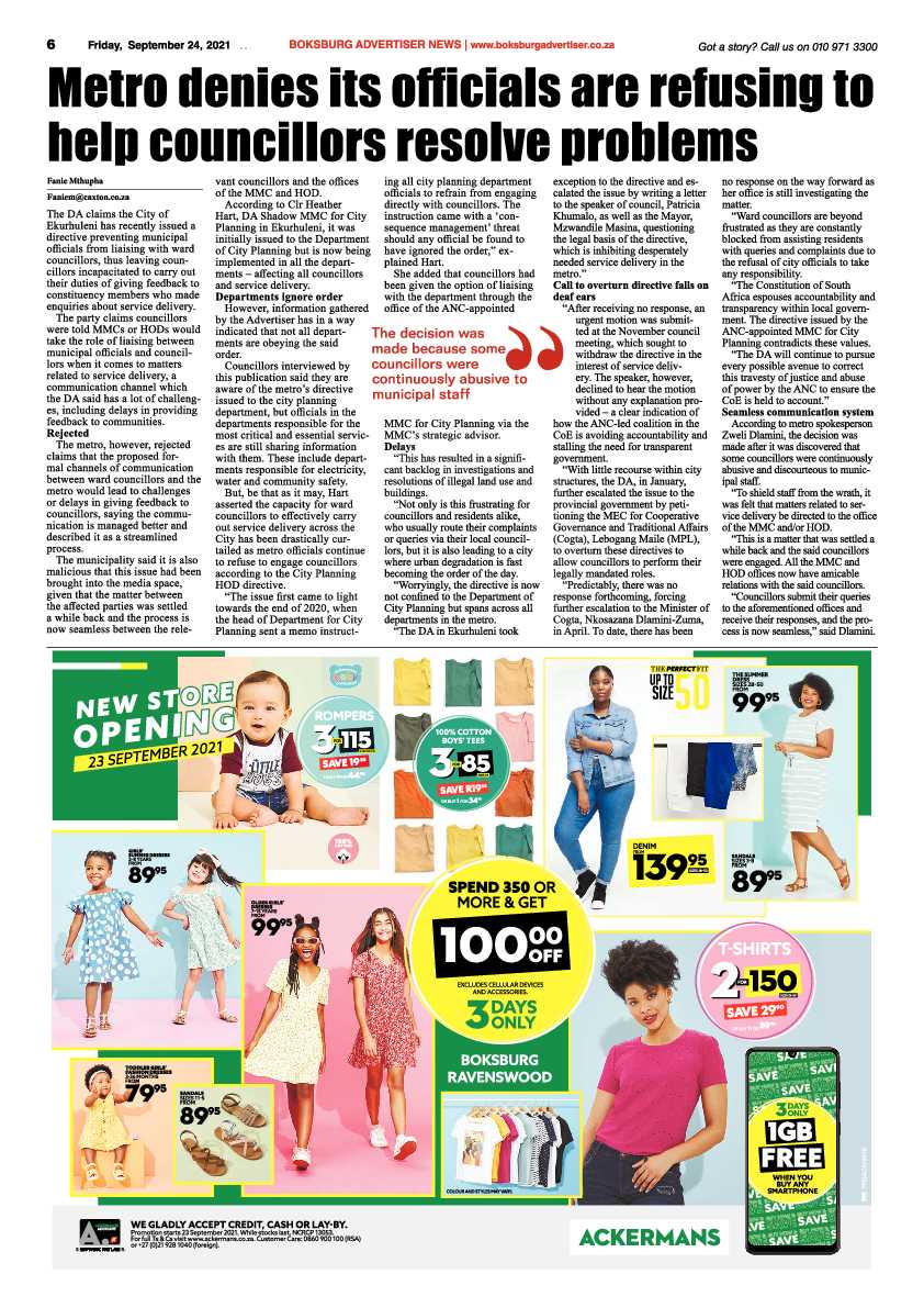 Boksburg Advertiser 24 September 2021 page 6