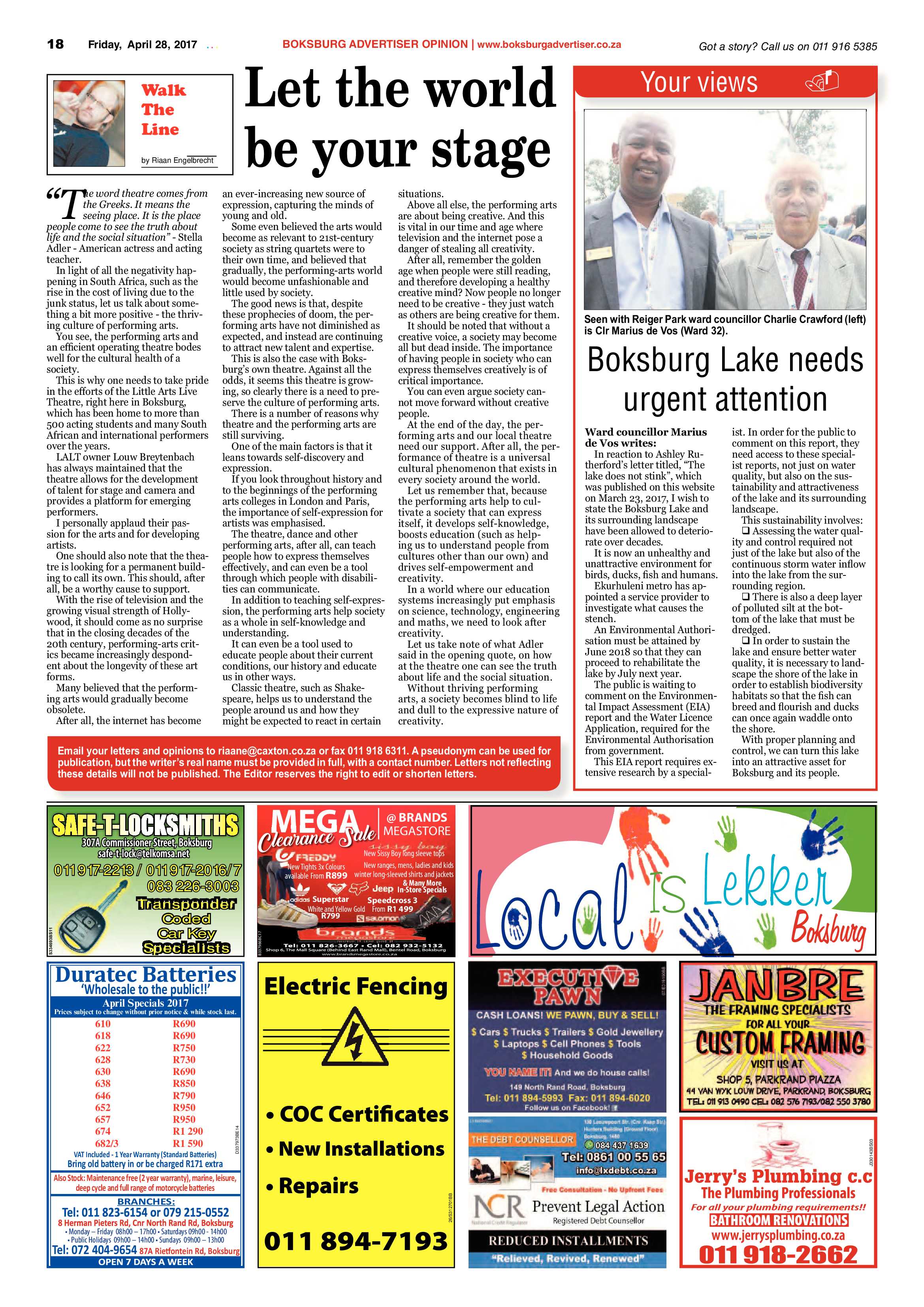 Boksburg Advertiser 25 April 2017 page 18